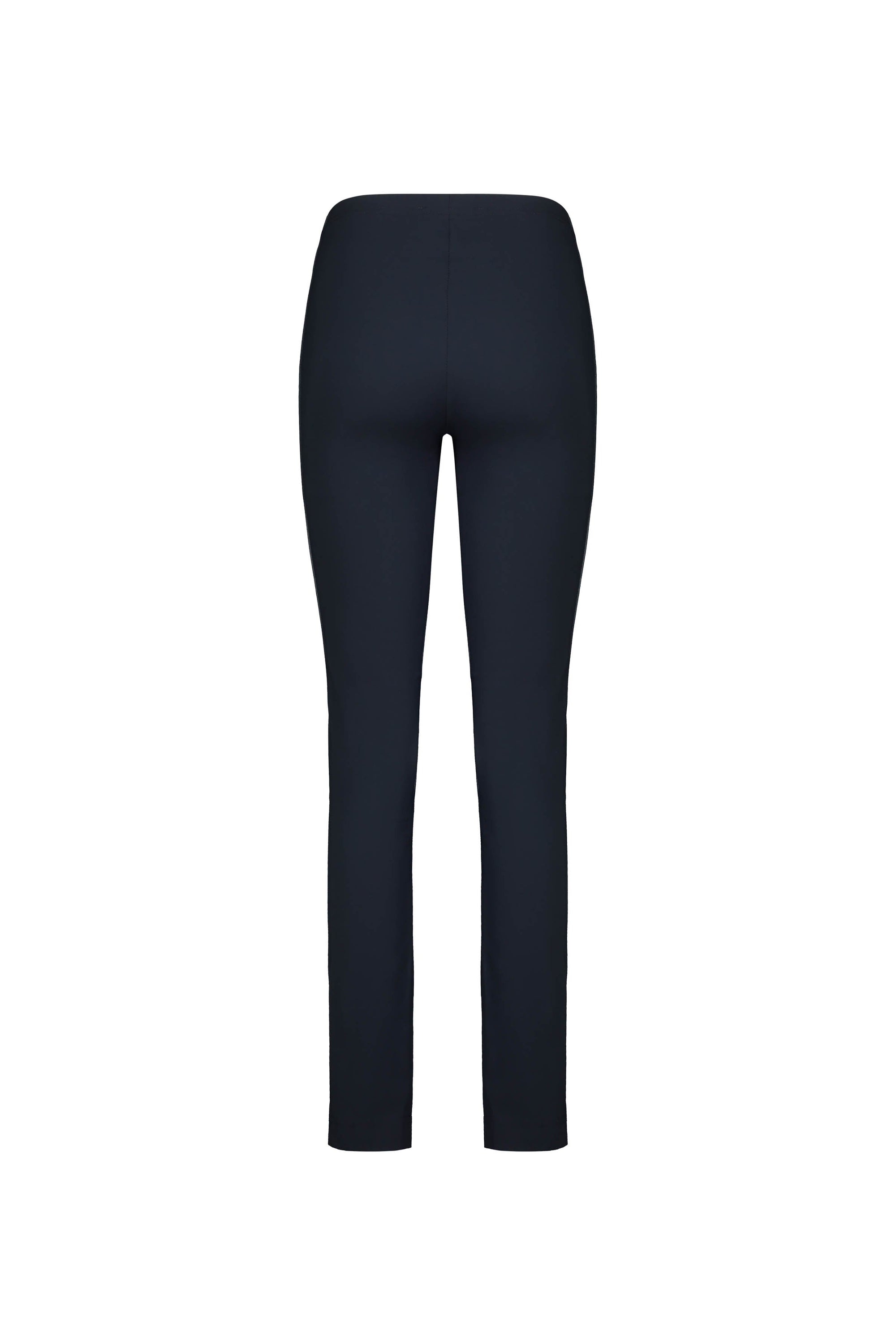 The Vassalli Paris Full Length Pant - Inka features a black slim-fit design with skinny legs, showcased from the back against a plain white background.