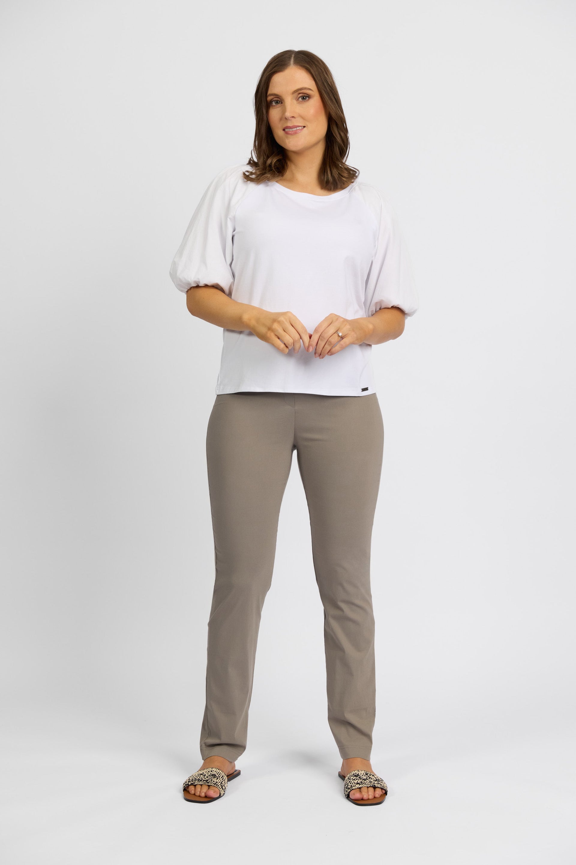P6116 Latte - Paris Skinny Leg Full Length - Vassalli