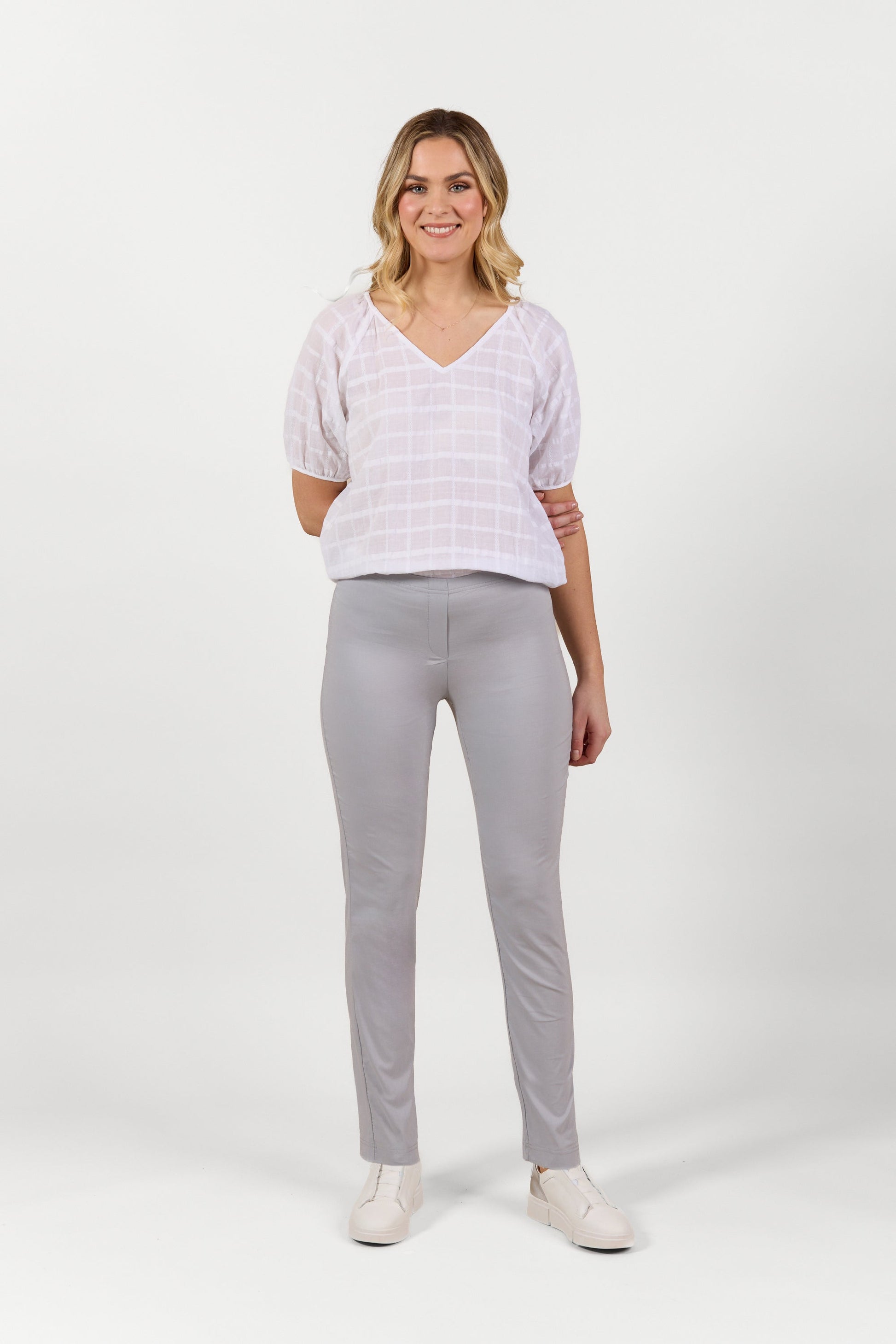 P6116 Silver - Paris Skinny Leg Full Length - Vassalli