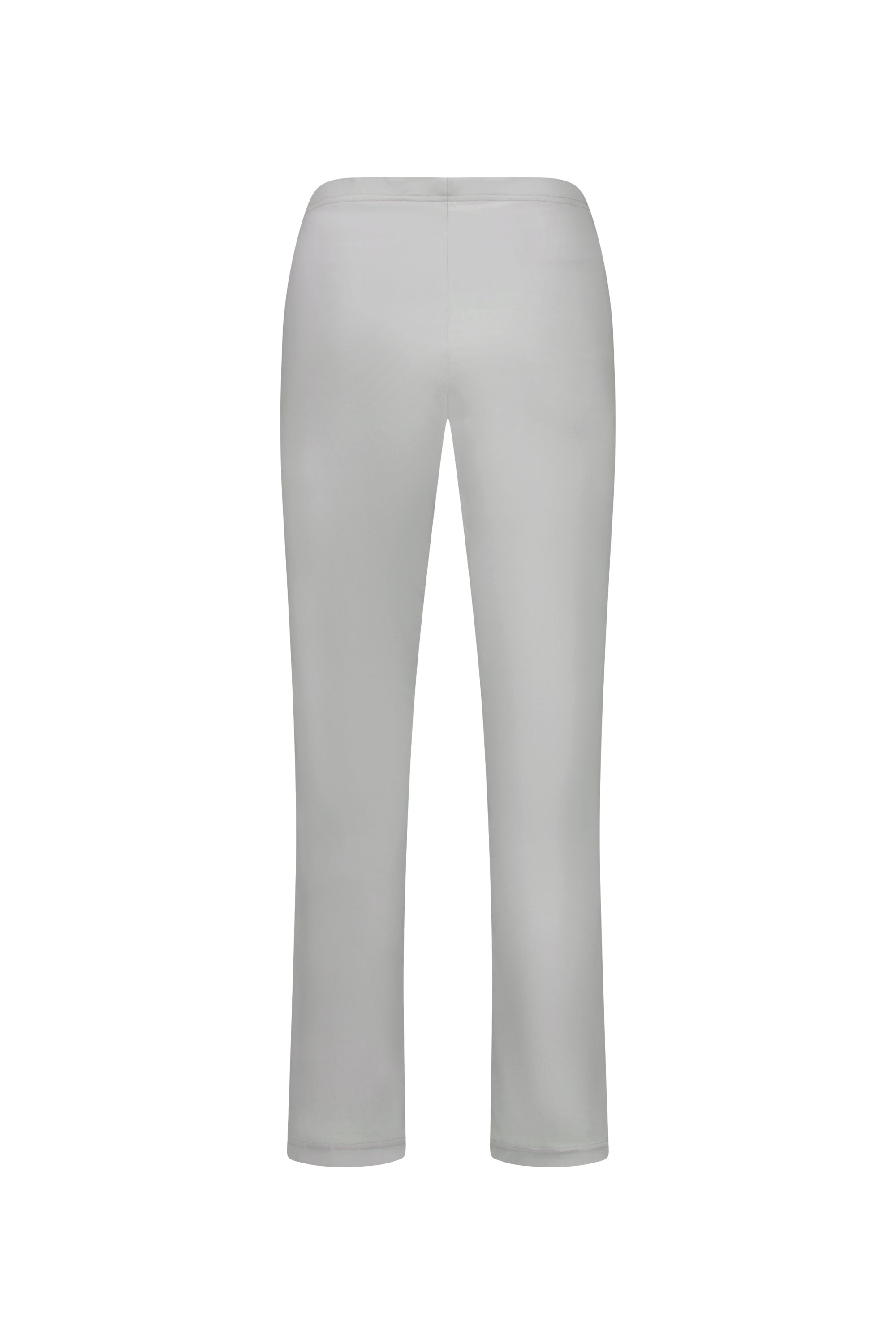 Back view of Vassalli's Paris Full Length Pant in Silver, made from stretch fabric and shown against a white background.