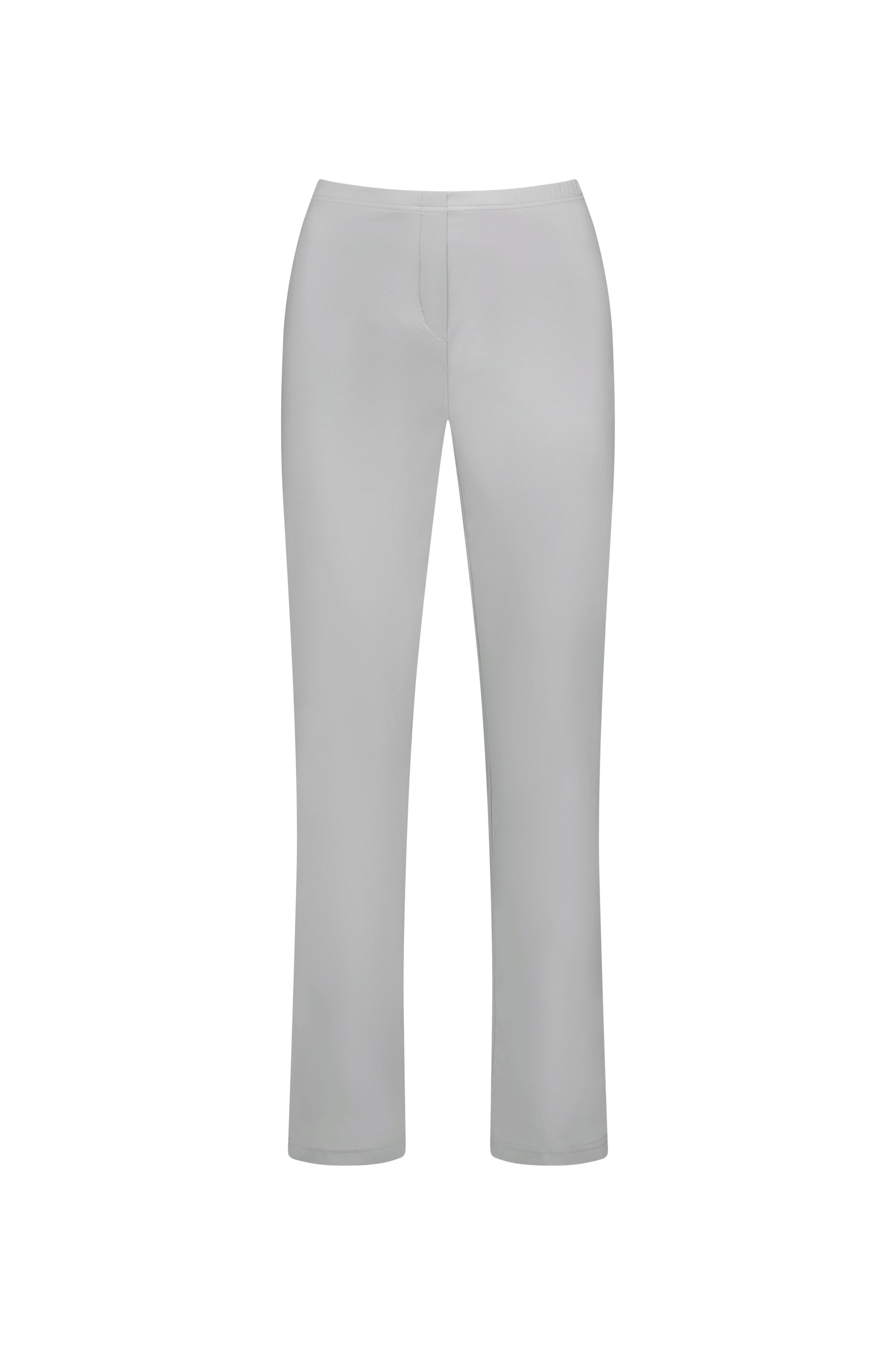 Vassalli Paris Full Length Pant in Silver, crafted from stretch fabric, shown front-facing on a white background with a plain, seamless look and no visible pockets or embellishments.