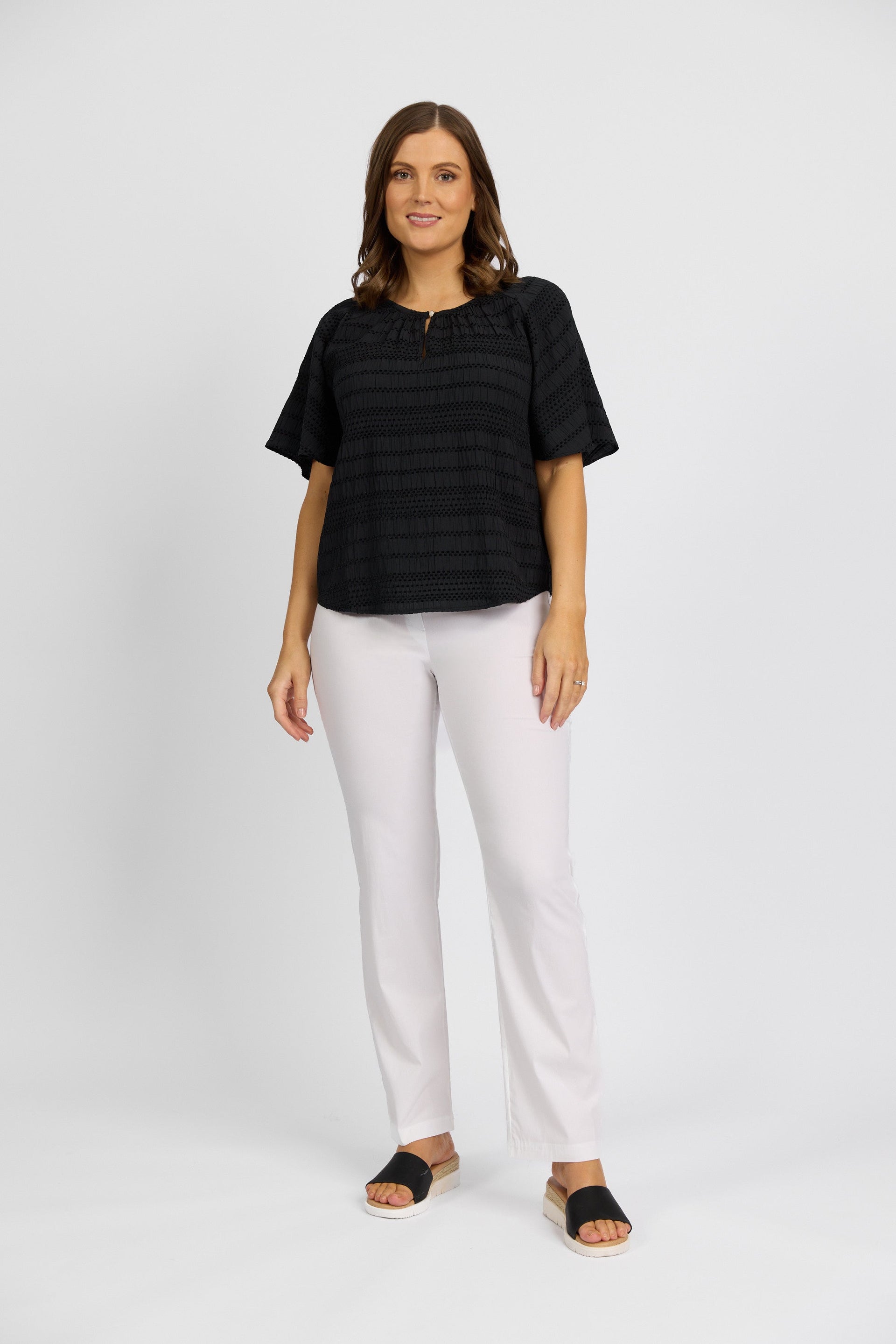 P6117 White - Paris Slim Leg Full Length - Vassalli