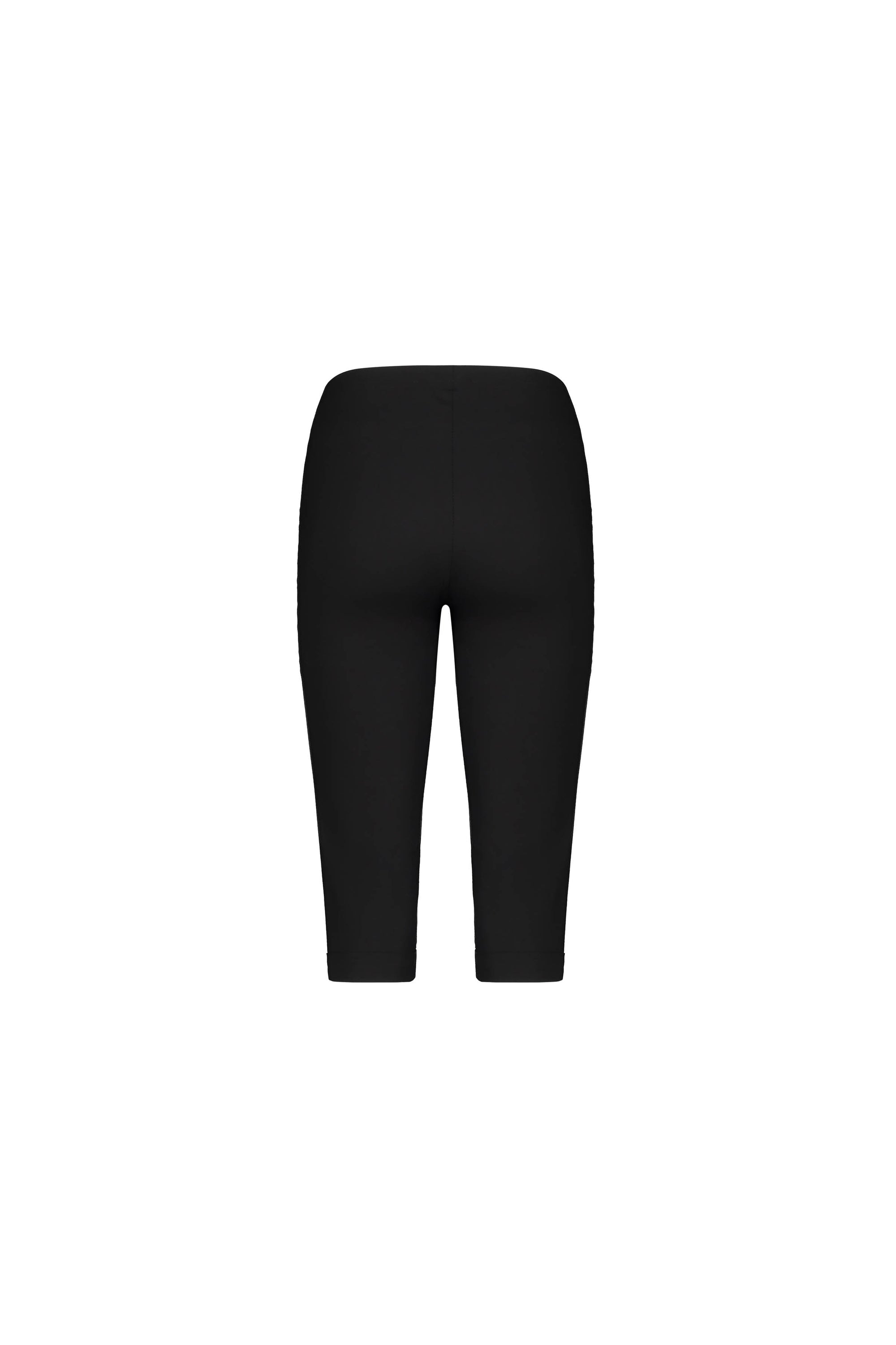 The Vassalli Paris Short - Black features a knee-length, fitted design with a mid-rise waistband and comfortable stretch fabric, shown from the back against a white background to emphasize its streamlined look.