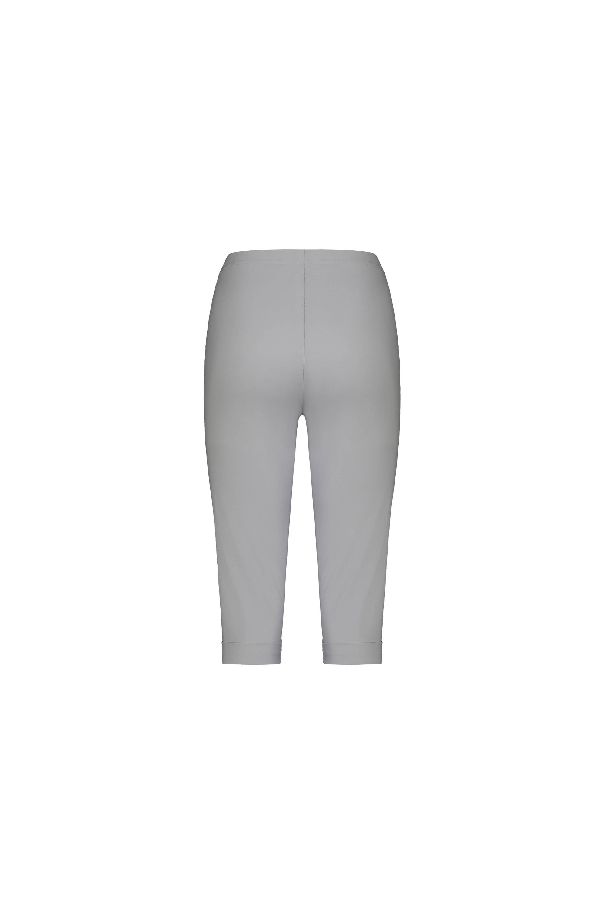 Back view of Vassalli's Paris Short - Silver: light gray, knee-length fitted shorts in comfortable stretch fabric, isolated on a white background.