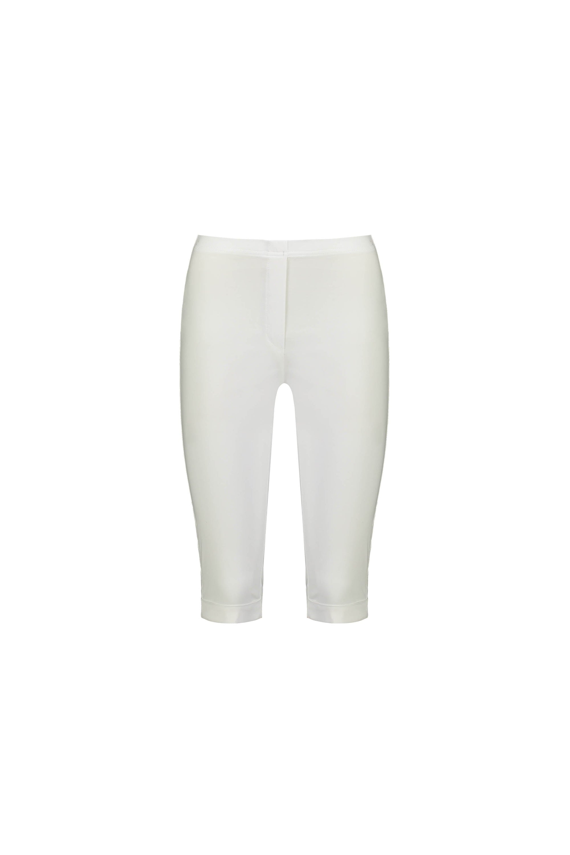 The Vassalli Paris Short - White features knee-length, fitted cycling shorts from the Paris Collection, made with premium stretch fabric and shown from the front on a plain white background.
