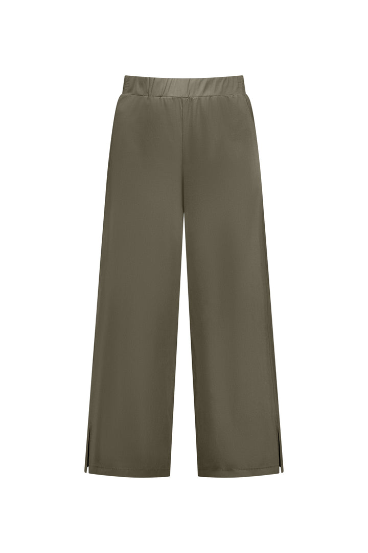 P6426 Khaki - Paris Wide Leg Crop - Vassalli