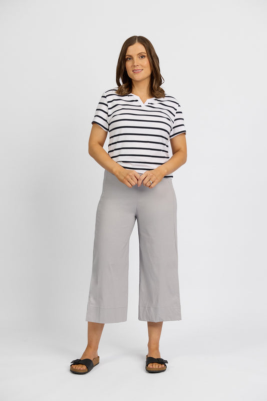 P6426 Silver - Paris Wide Leg Crop - Vassalli