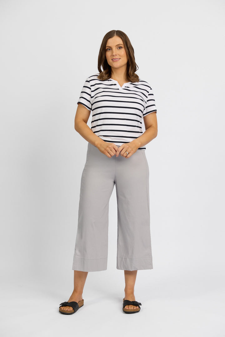 P6426 Silver - Paris Wide Leg Crop - Vassalli