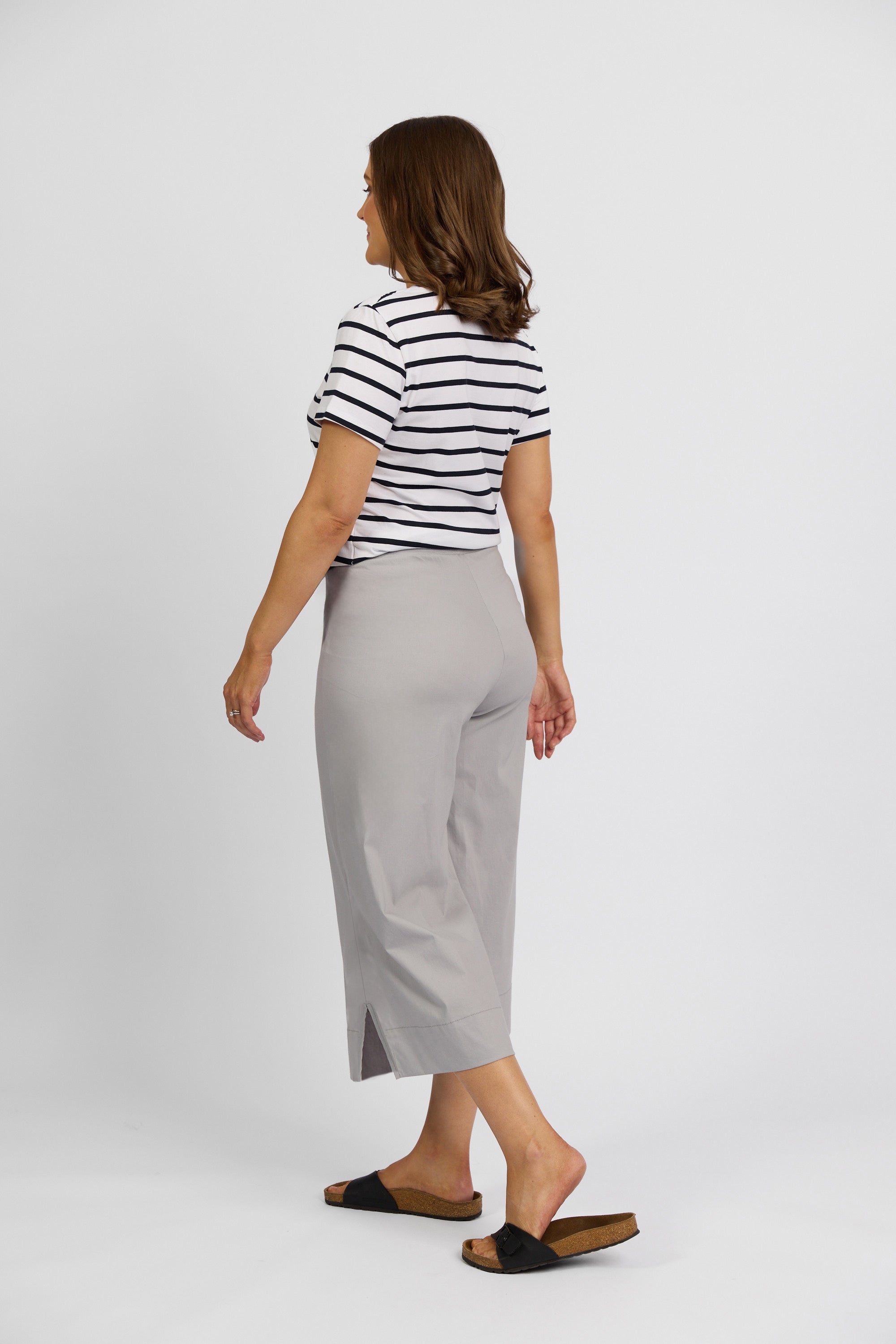 P6426 Silver - Paris Wide Leg Crop - Vassalli