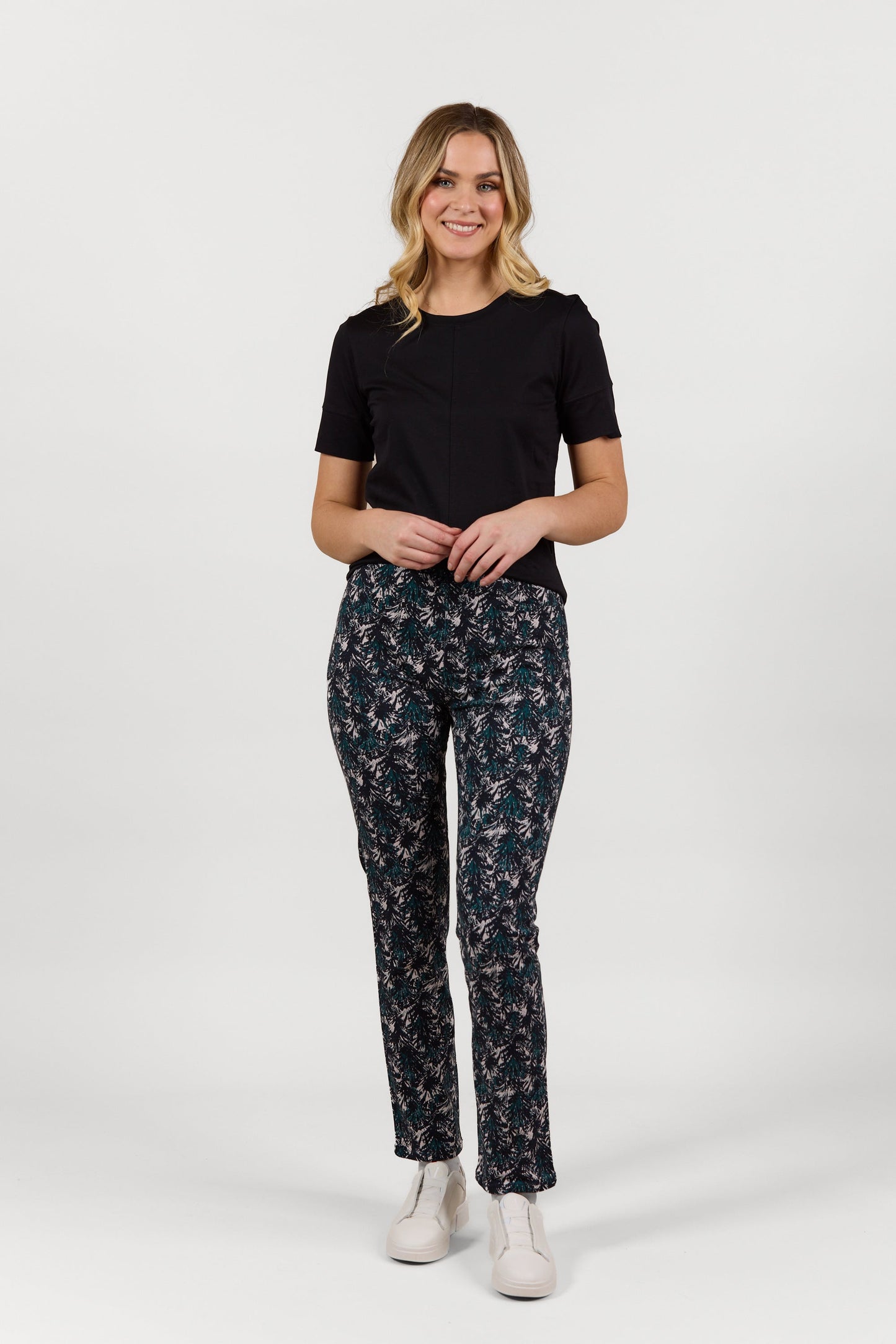 S234 Aspen - Slim Leg Full Length Printed Pull-On - Vassalli