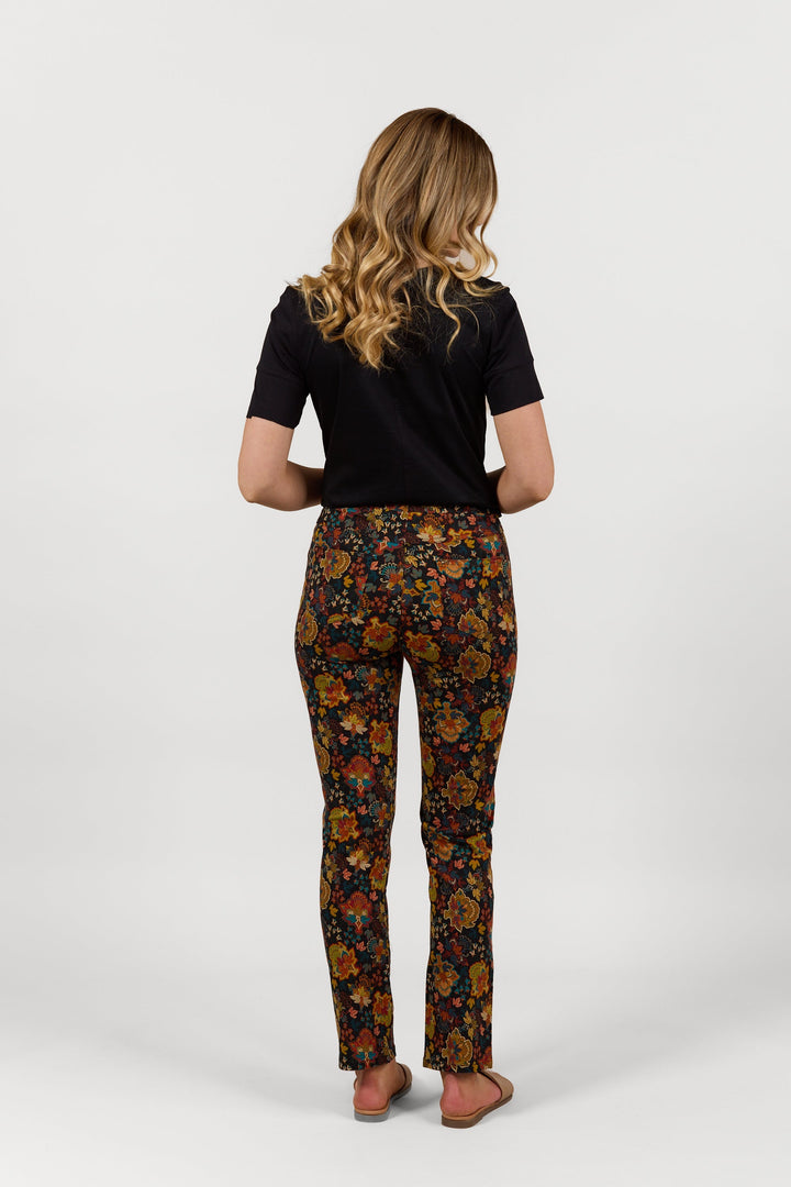 S234 Royal - Slim Leg Full Length Printed Pull-On - Vassalli