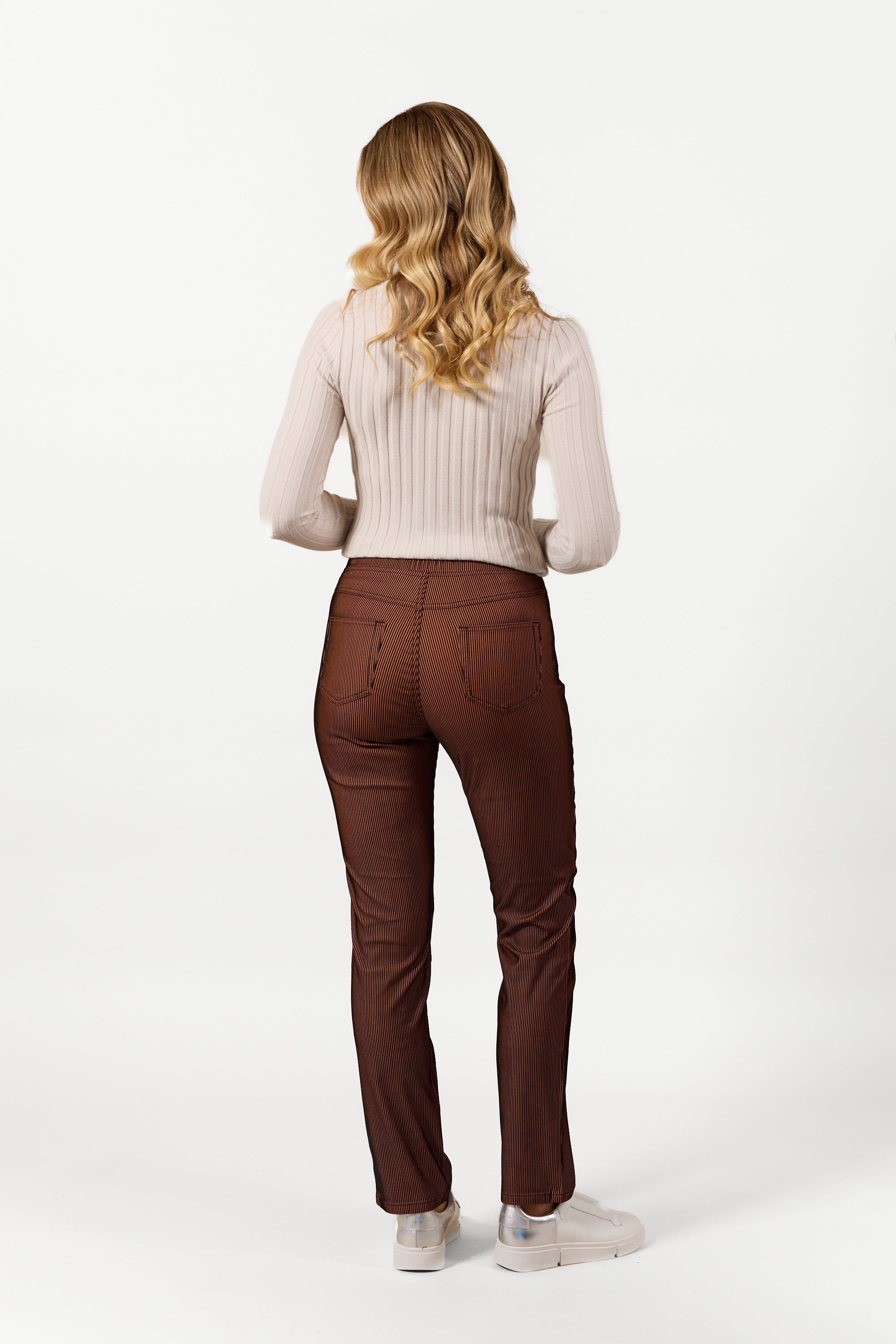 S234 Tiger Velvet - Slim Leg Full Length Pull-On - Vassalli