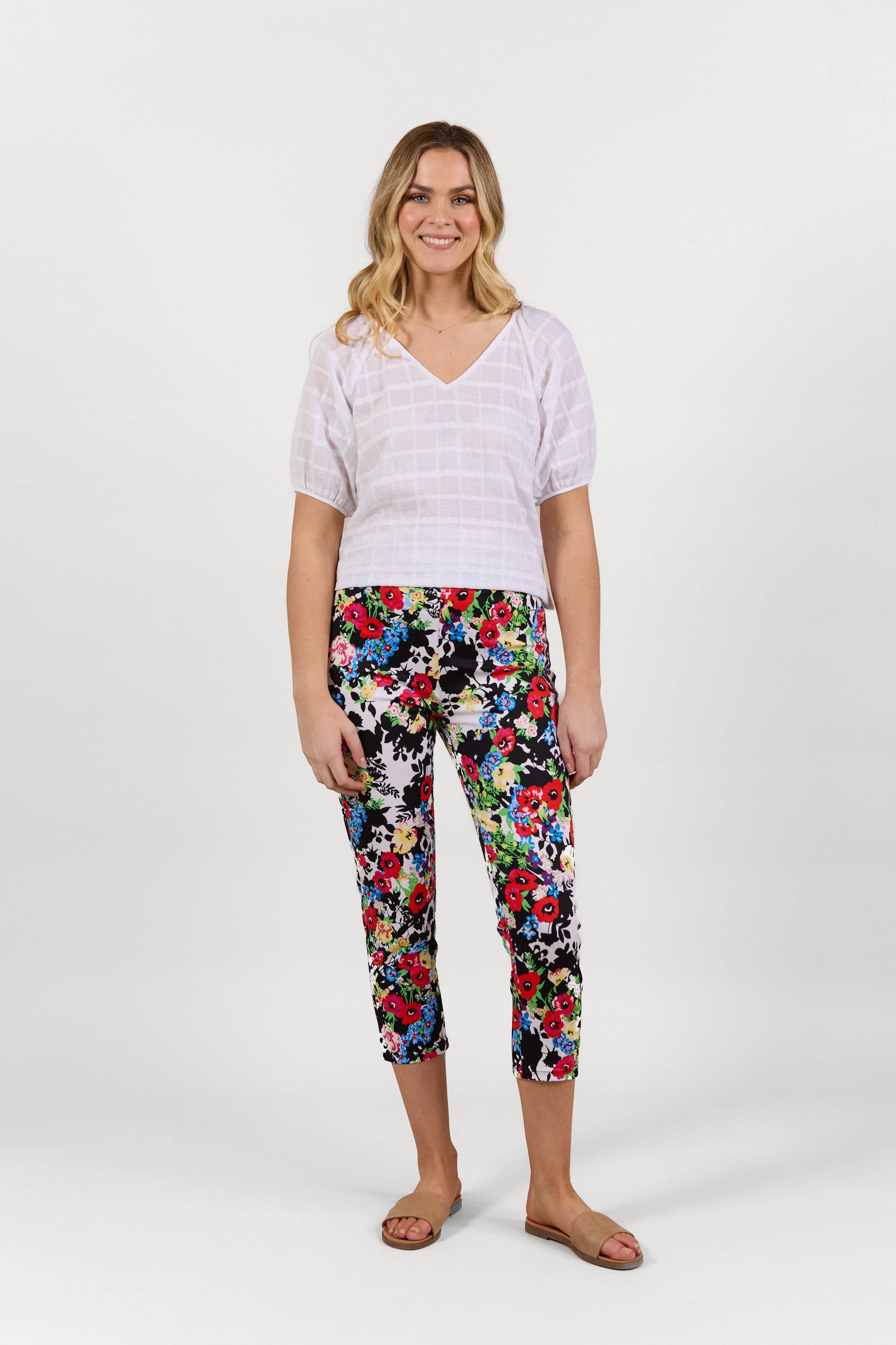 S271LW Bouquet - Skinny Leg 7/8 Length Lightweight Pull-On - Vassalli
