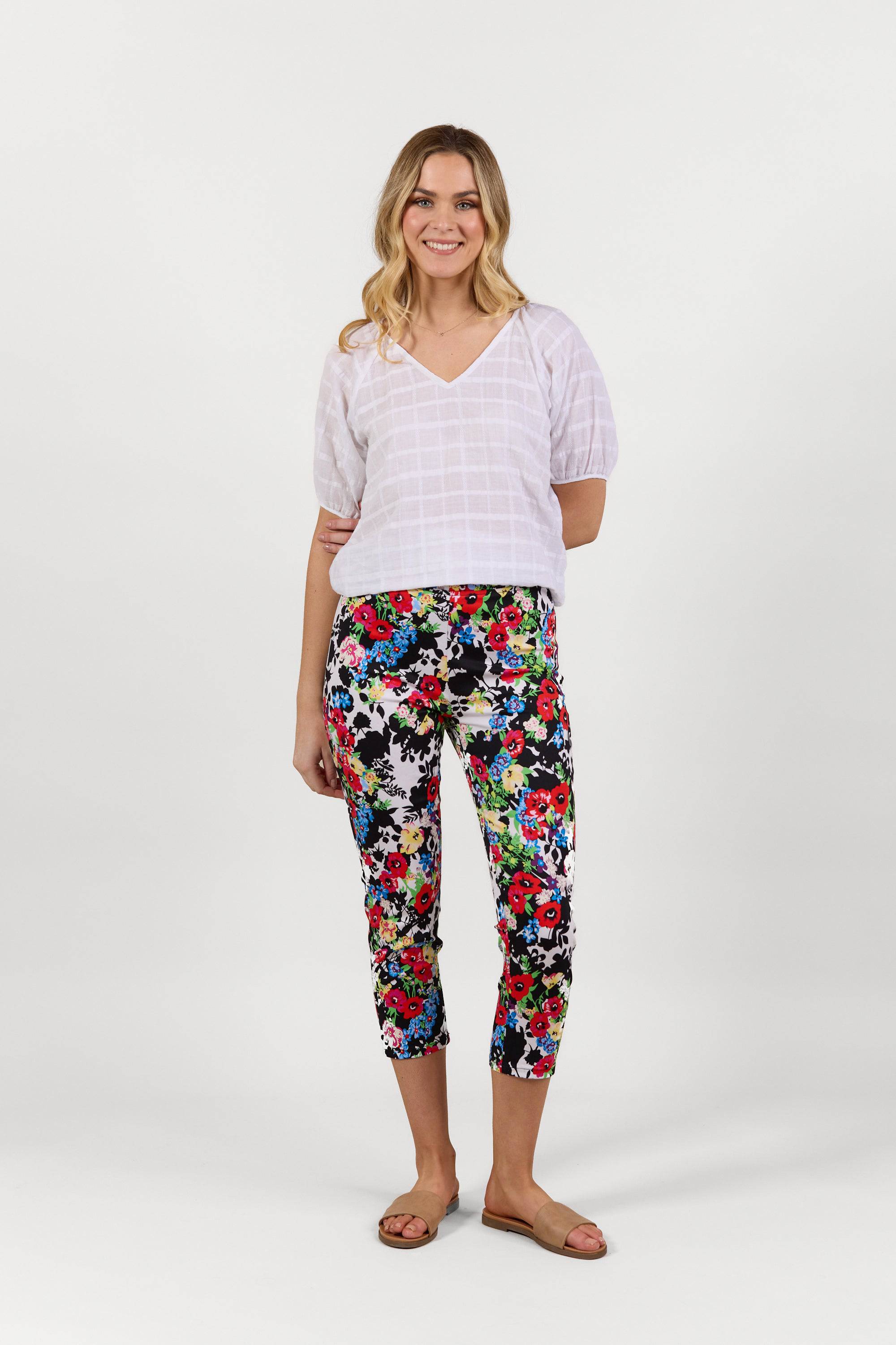 S271LW Bouquet - Skinny Leg 7/8 Length Lightweight Pull-On - Vassalli