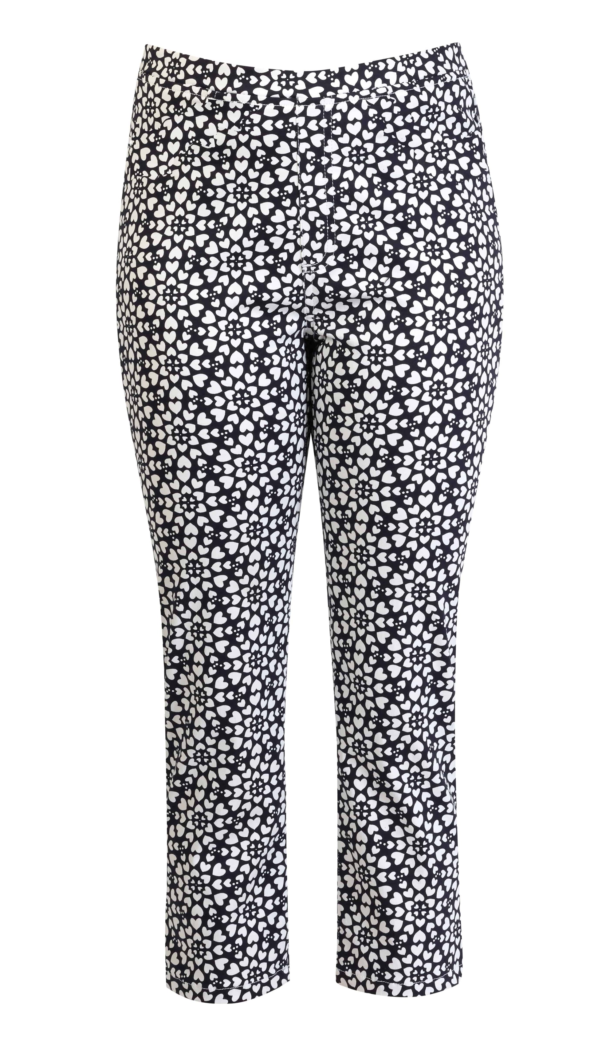 S271LW Hearts - Skinny Leg 7/8 Length Lightweight Pull-On - Vassalli