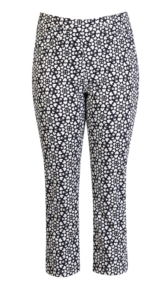 S271LW Hearts - Skinny Leg 7/8 Length Lightweight Pull On - Vassalli