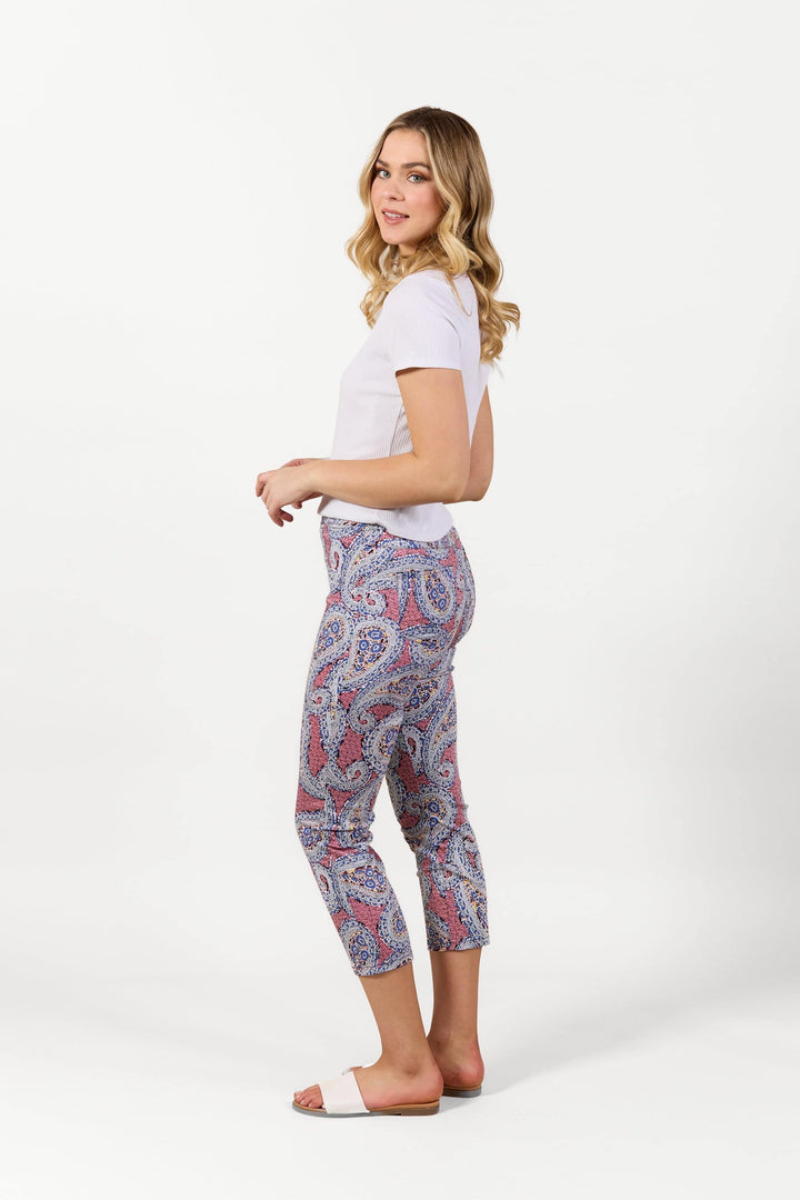S271LW Paisley - Skinny Leg 7/8 Length Lightweight Pull-On - Vassalli