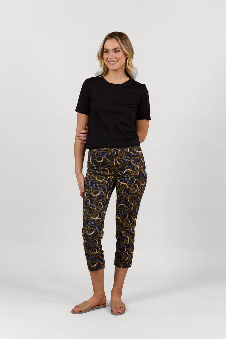 S274LW Ink Accent - Slim Leg 7/8 Length Lightweight Pull-On - Vassalli