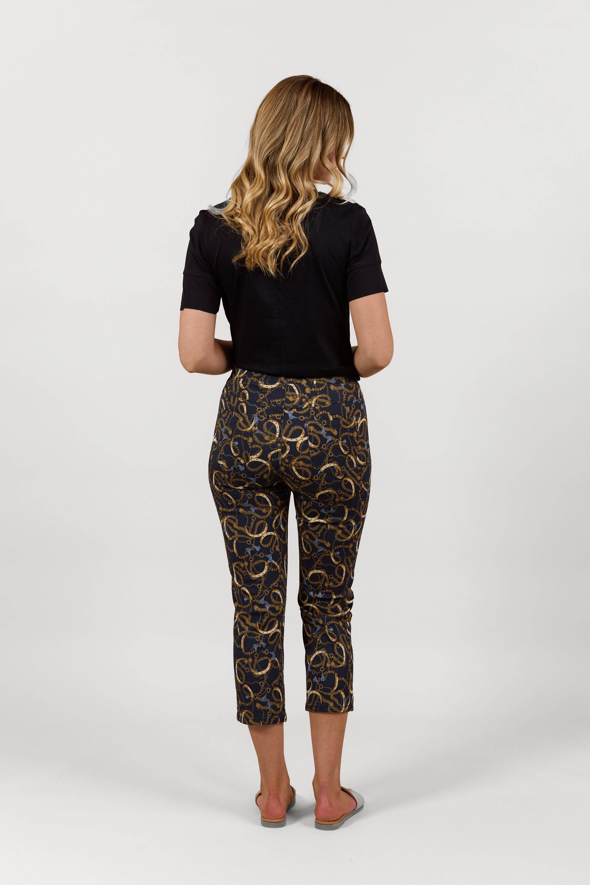 S274LW Ink Accent - Slim Leg 7/8 Length Lightweight Pull-On - Vassalli