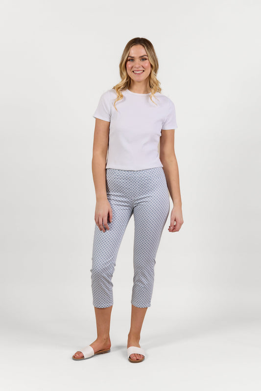 S274LW Kaleidoscope - Slim Leg 7/8 Length Lightweight Pull On - Vassalli