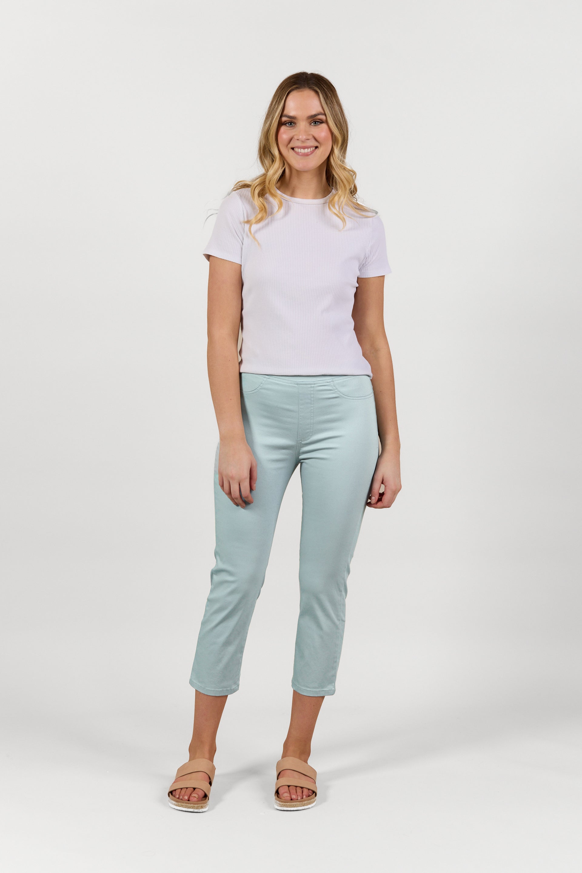 S274LW Mint - Slim Leg 7/8 Length Lightweight Pull-On - Vassalli