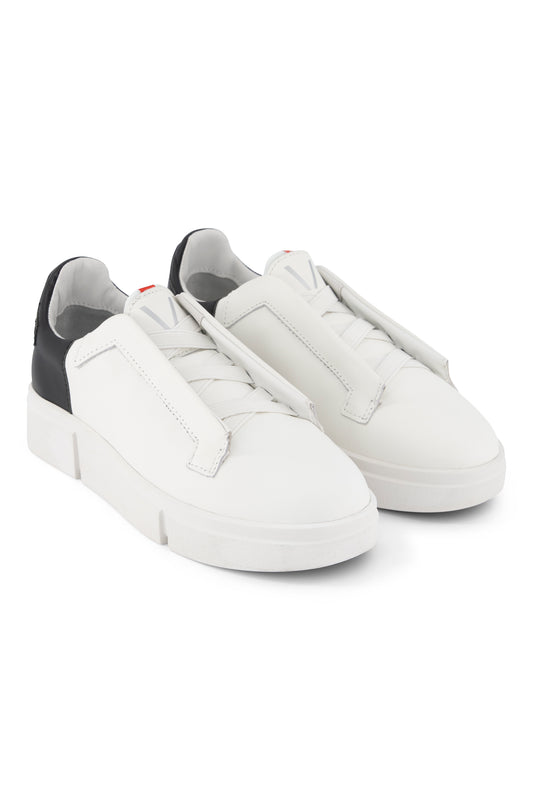 VS-003 White/Black - Laceless Sneaker - Vassalli