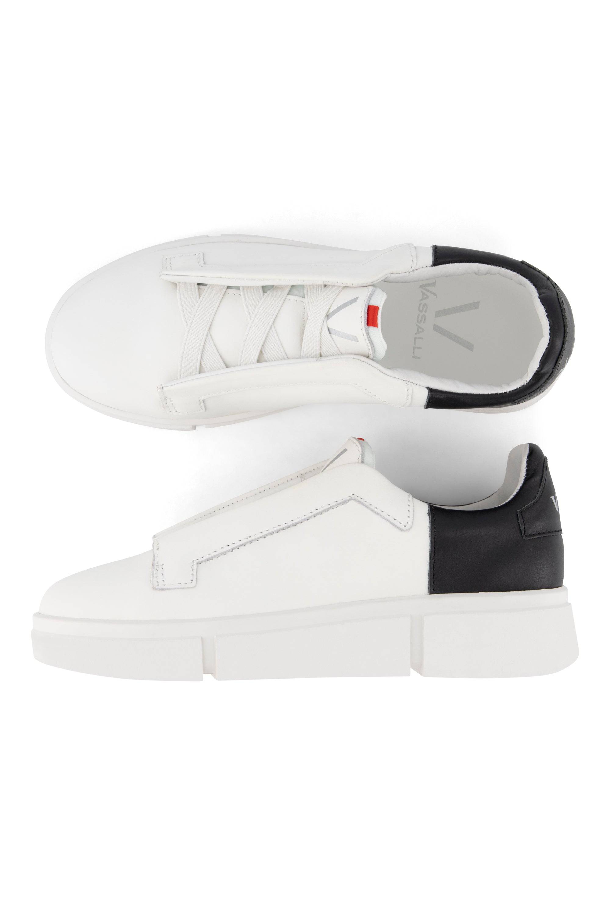 VS-003 White/Black - Laceless Sneaker - Vassalli
