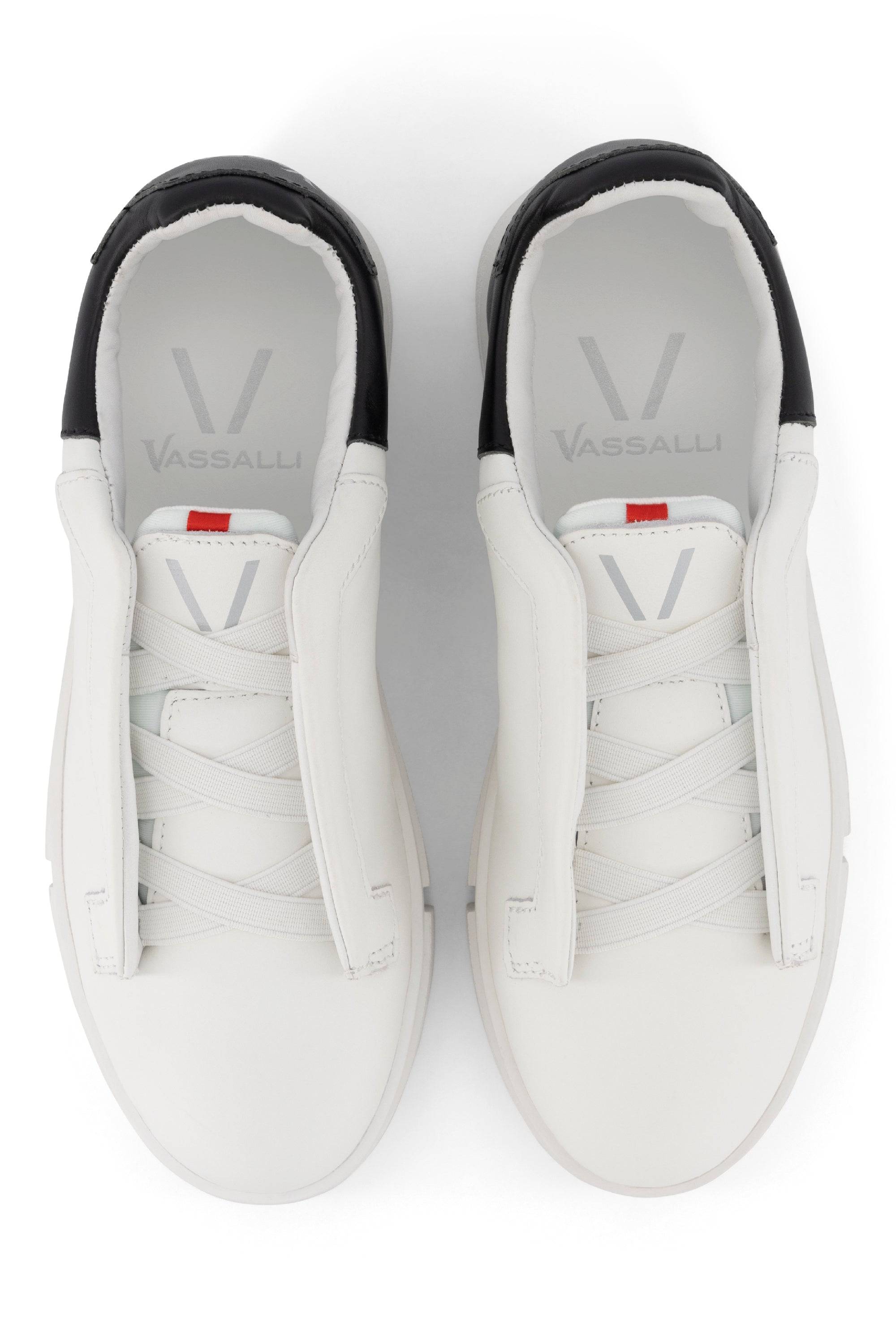 VS-003 White/Black - Laceless Sneaker - Vassalli