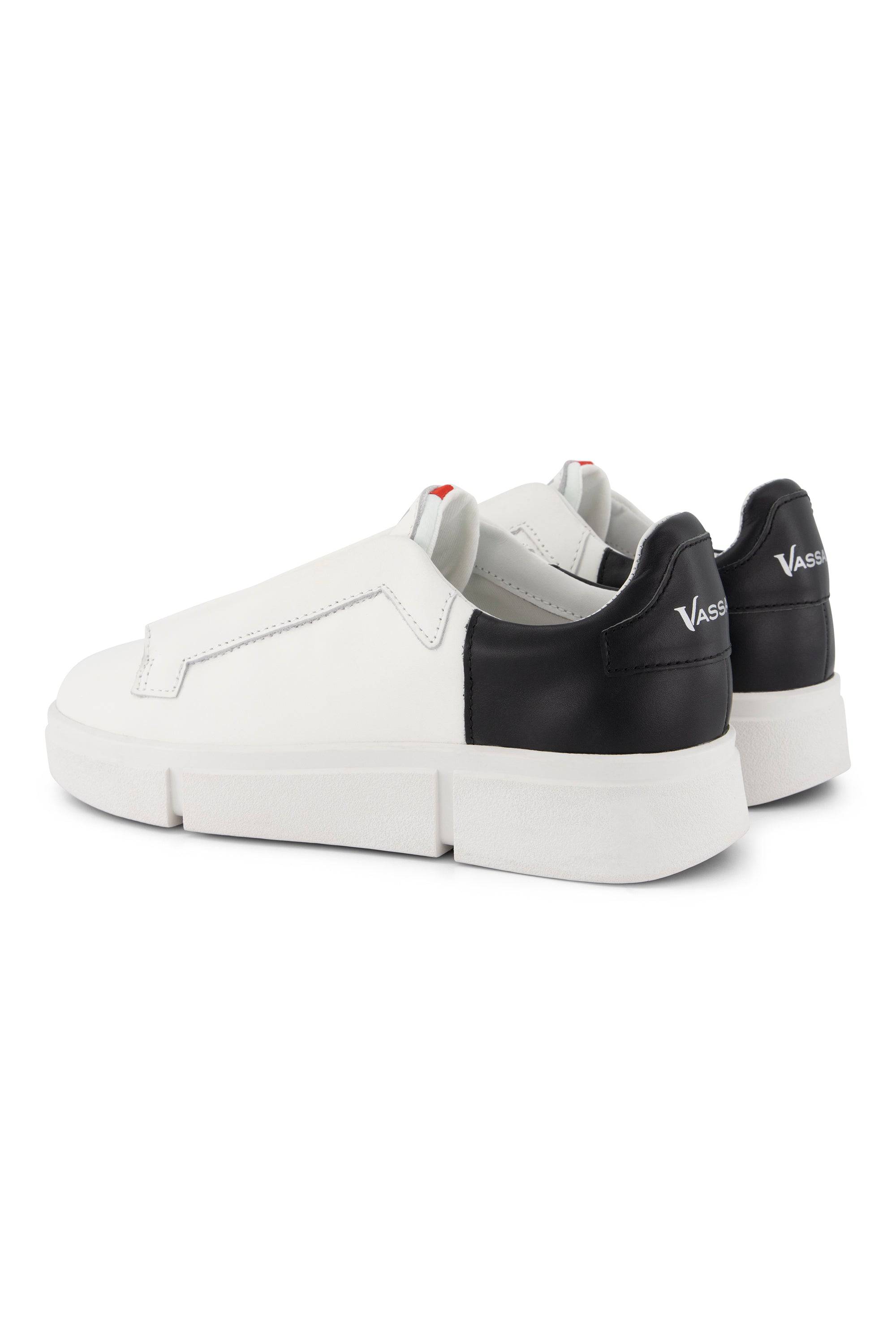 VS-003 White/Black - Laceless Sneaker - Vassalli
