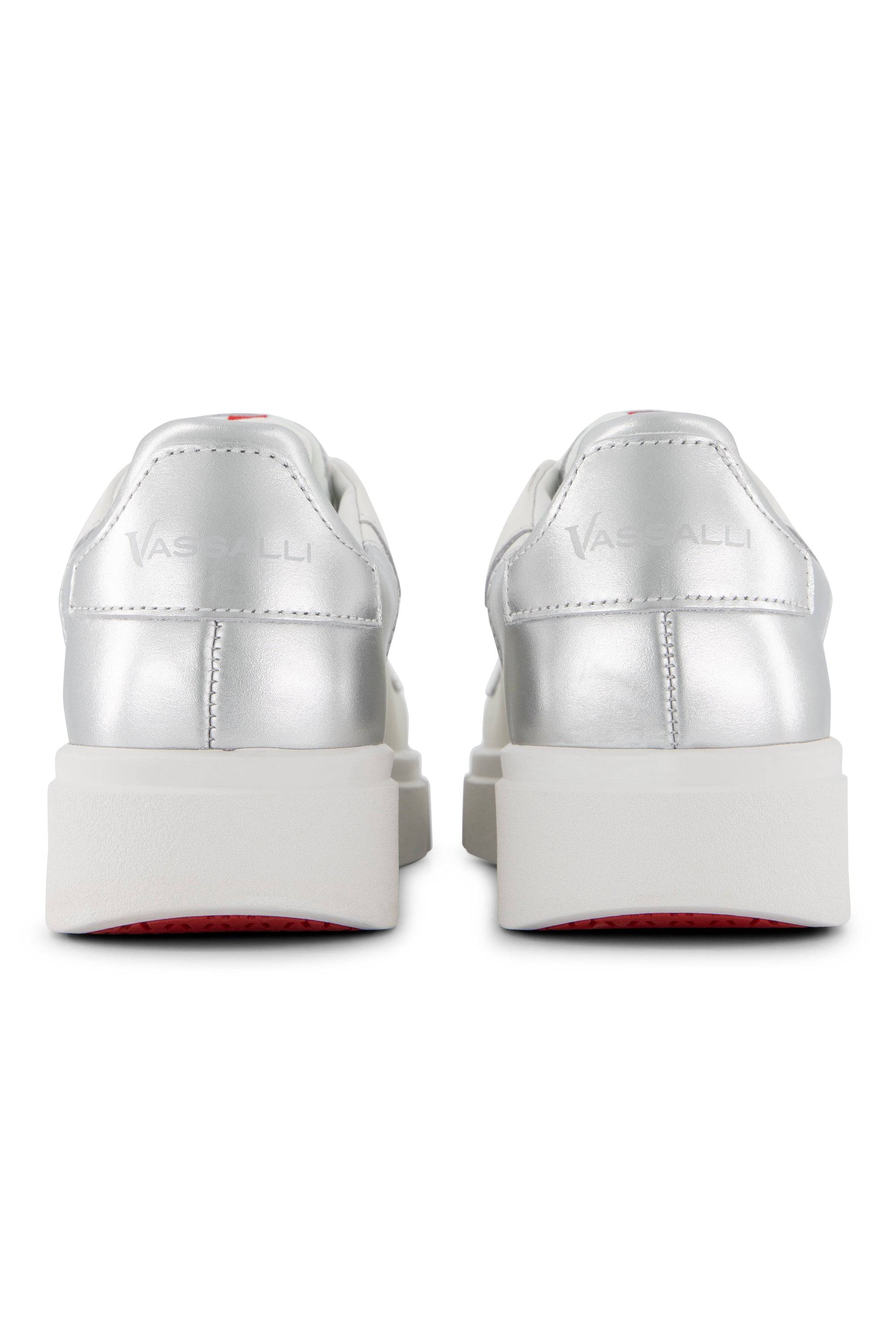 VS-003 White/Silver - Laceless Sneaker - Vassalli