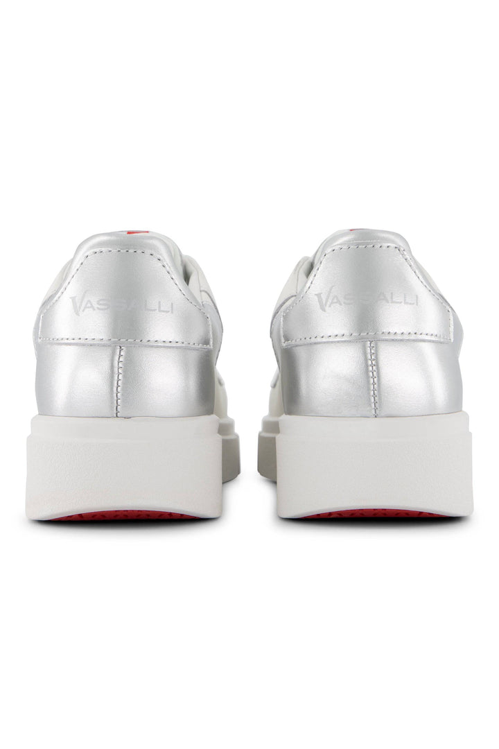 VS-003 White/Silver - Laceless Sneaker - Vassalli