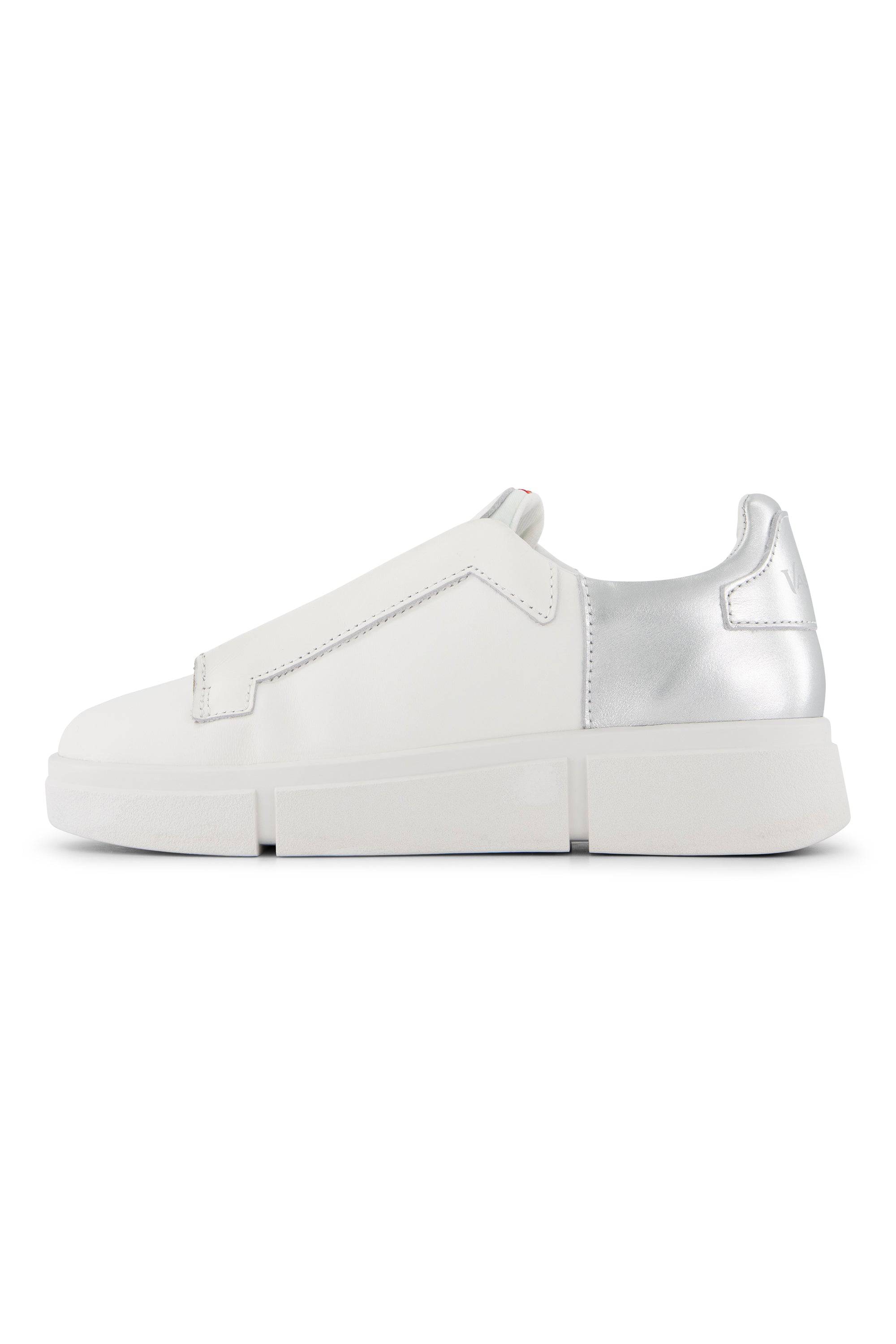 VS-003 White/Silver - Laceless Sneaker - Vassalli