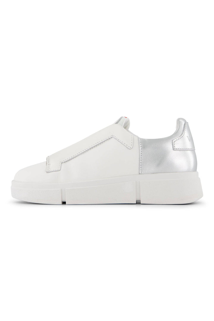 VS-003 White/Silver - Laceless Sneaker - Vassalli