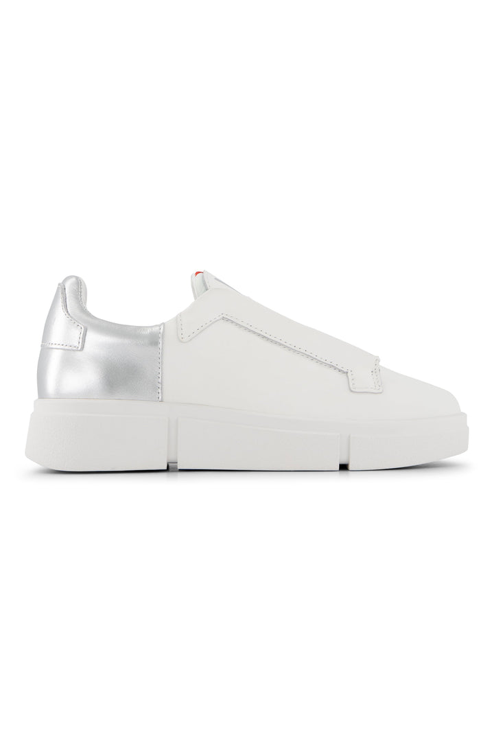VS-003 White/Silver - Laceless Sneaker - Vassalli