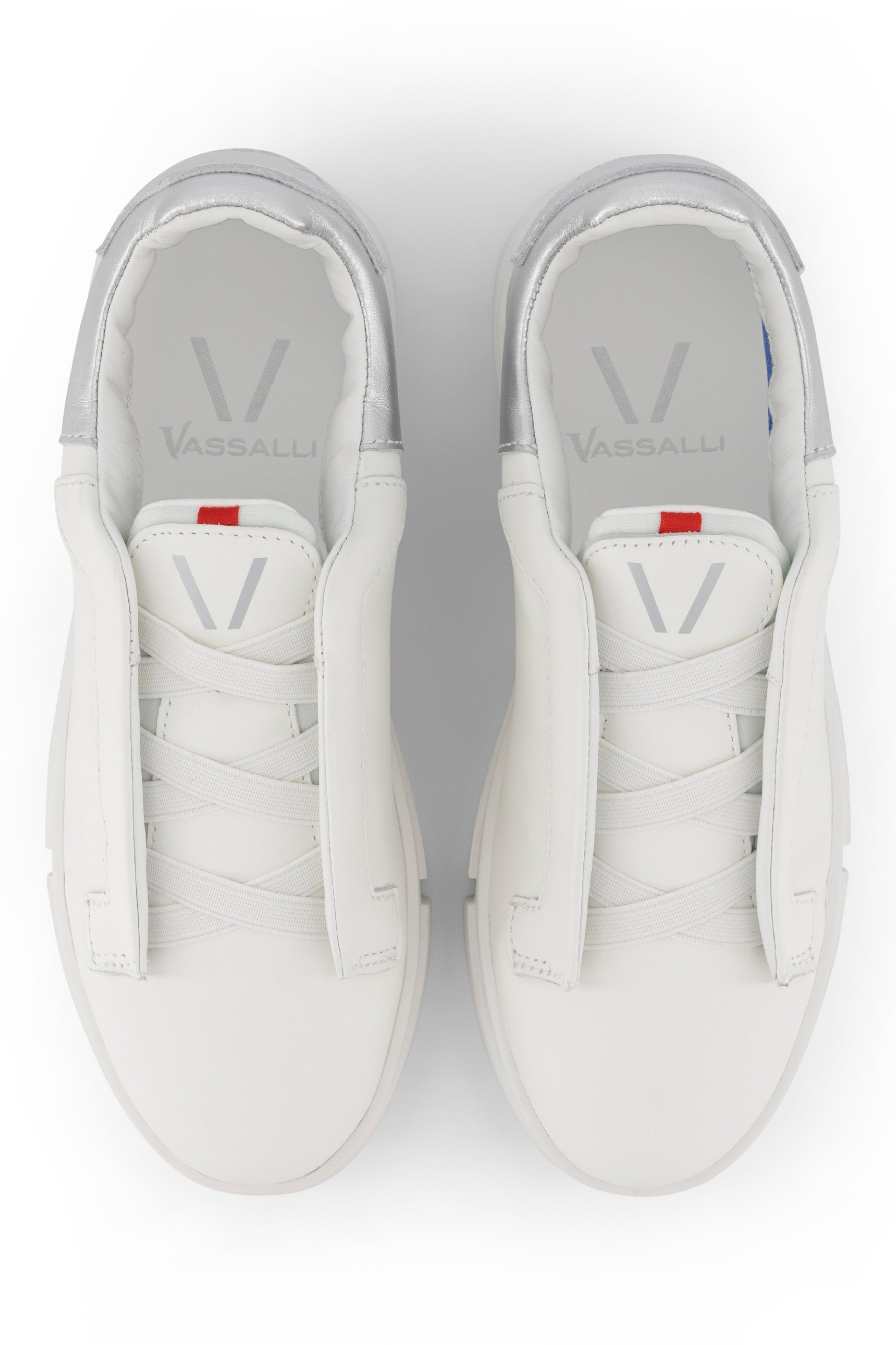 VS-003 White/Silver - Laceless Sneaker - Vassalli