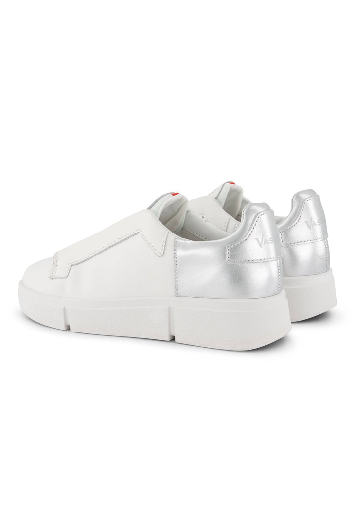 VS-003 White/Silver - Laceless Sneaker - Vassalli