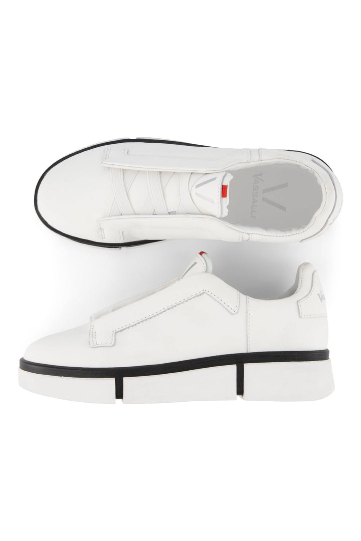VS-003 White/White/Black - Laceless Sneaker - Vassalli