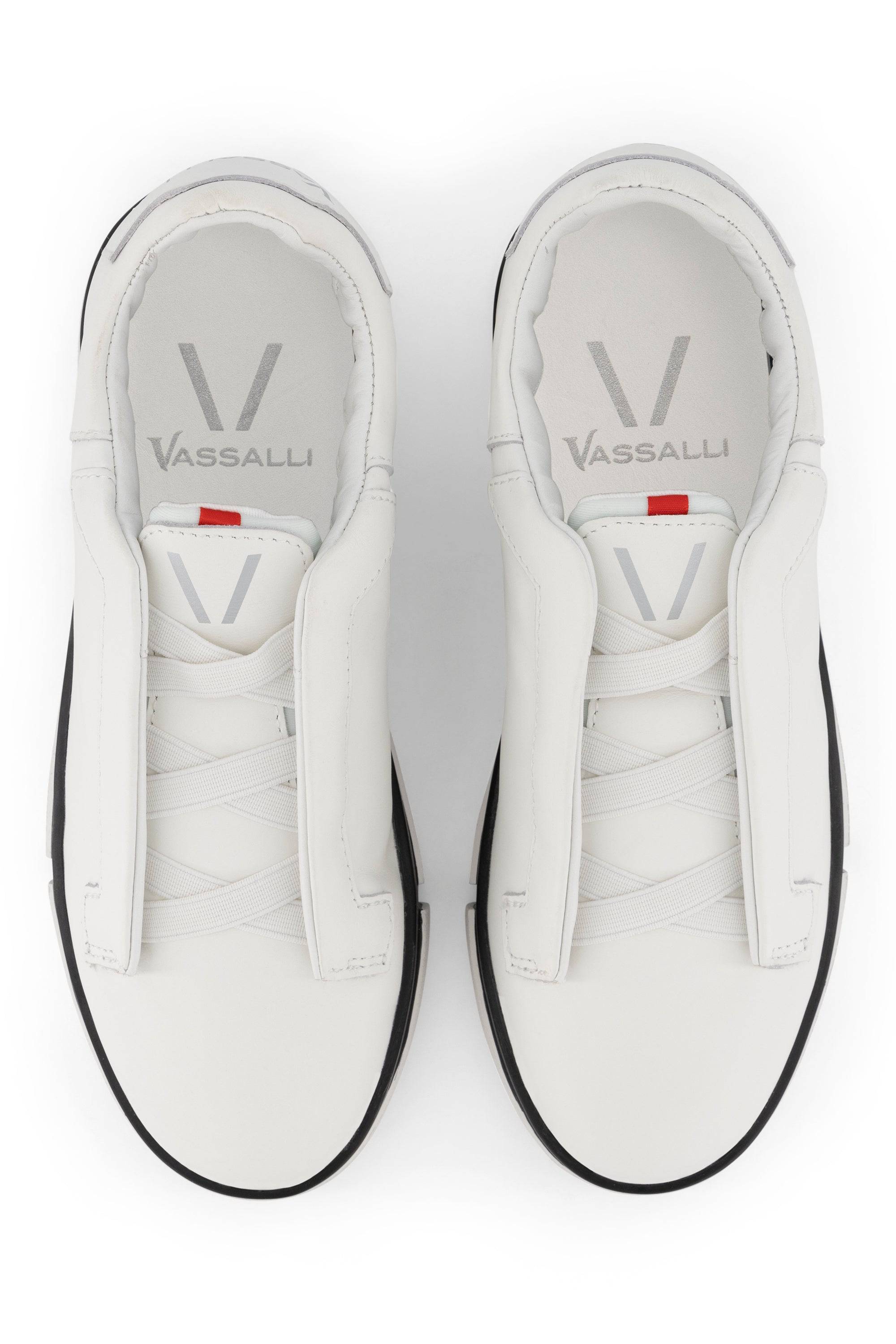 VS-003 White/White/Black - Laceless Sneaker - Vassalli