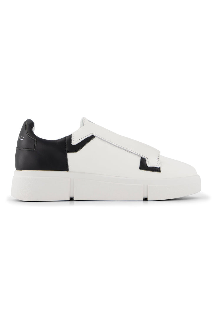 VS-004 White/Black - Laceless Sneaker - Vassalli