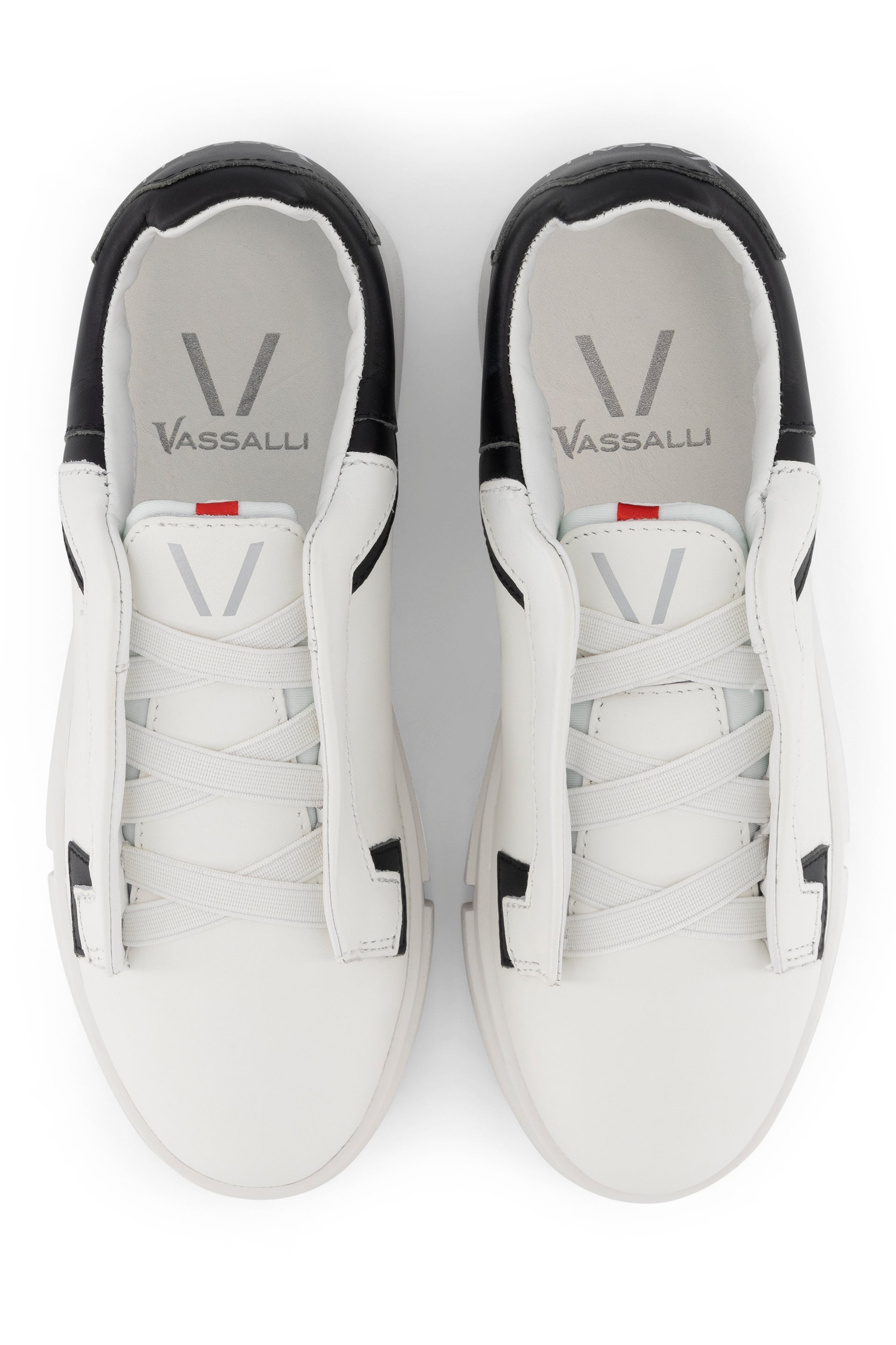 VS-004 White/Black - Laceless Sneaker - Vassalli