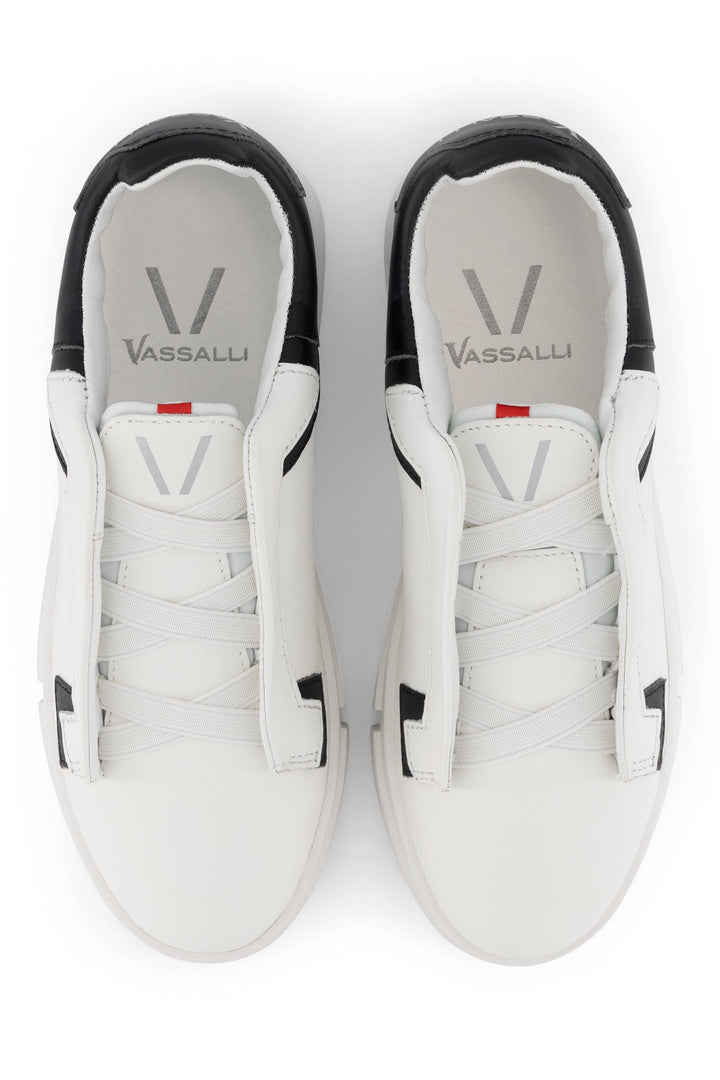VS-004 White/Black - Laceless Sneaker - Vassalli
