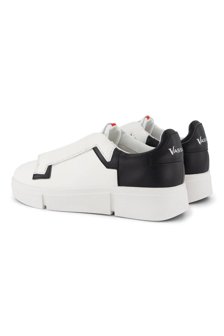 VS-004 White/Black - Laceless Sneaker - Vassalli