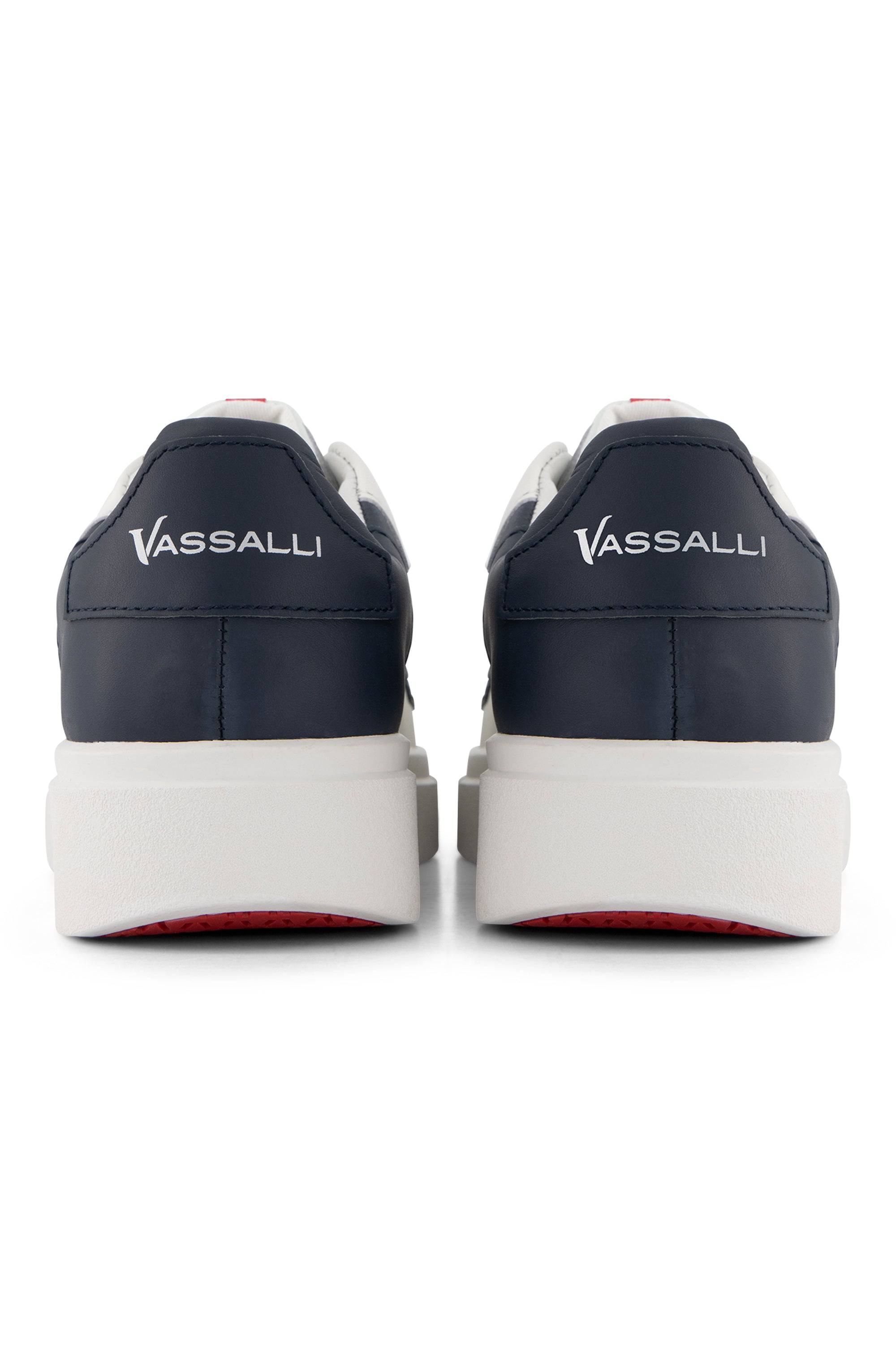 VS-004 White/Navy - Laceless Sneaker - Vassalli