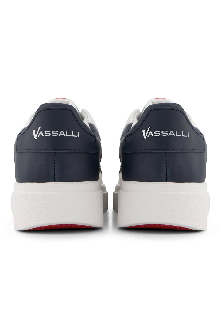 VS-004 White/Navy - Laceless Sneaker - Vassalli