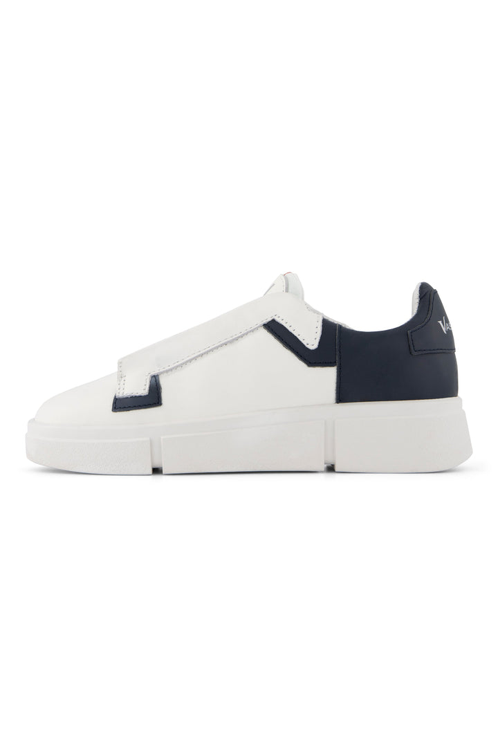 VS-004 White/Navy - Laceless Sneaker - Vassalli