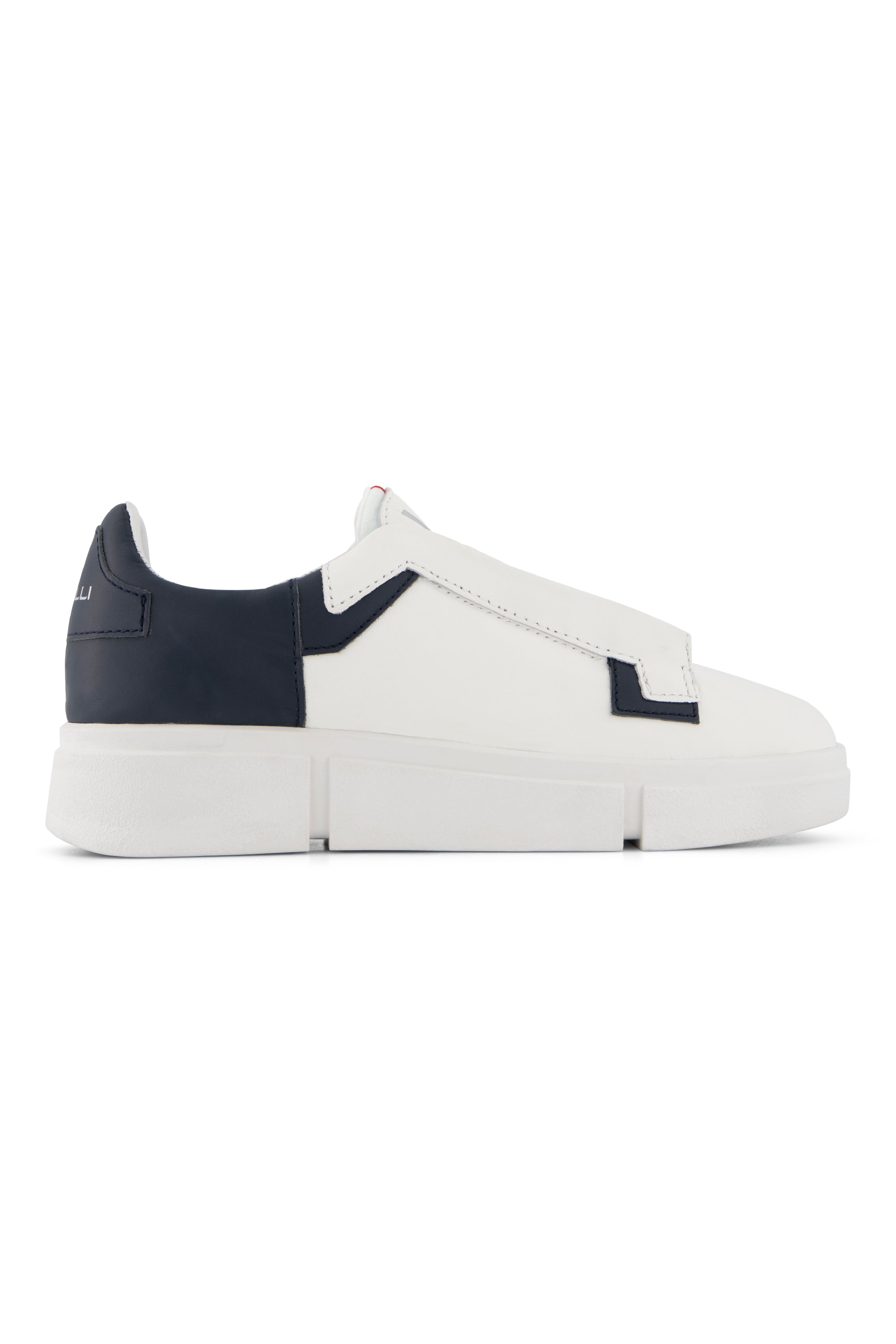 VS-004 White/Navy - Laceless Sneaker - Vassalli