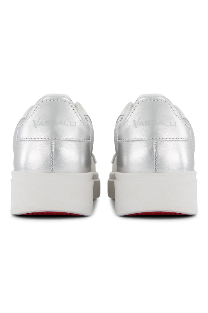 VS-004 White/Silver - Laceless Sneaker - Vassalli