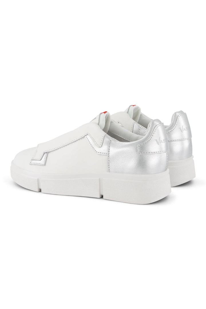 VS-004 White/Silver - Laceless Sneaker - Vassalli