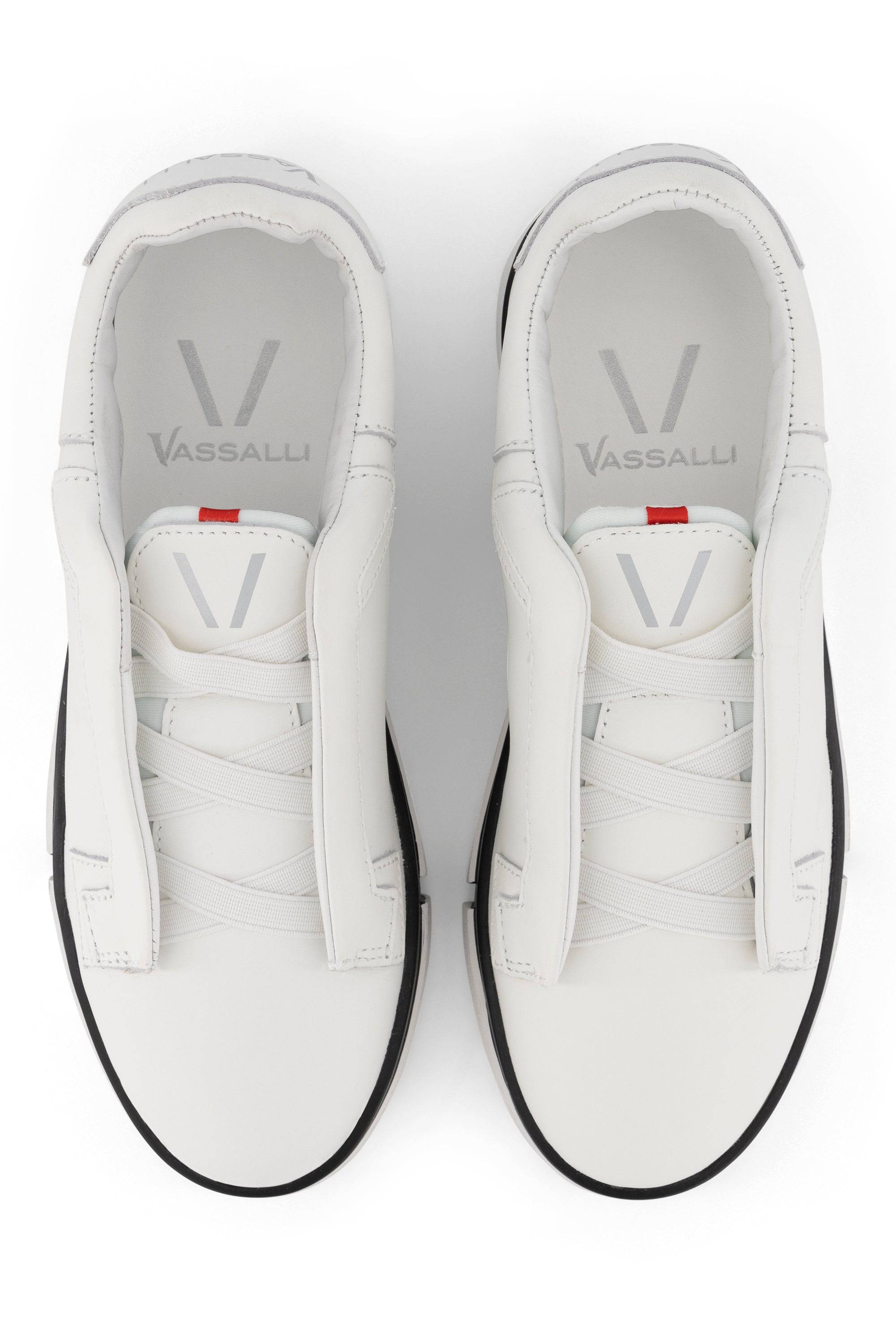 VS-004 White/White/Black - Laceless Sneaker - Vassalli