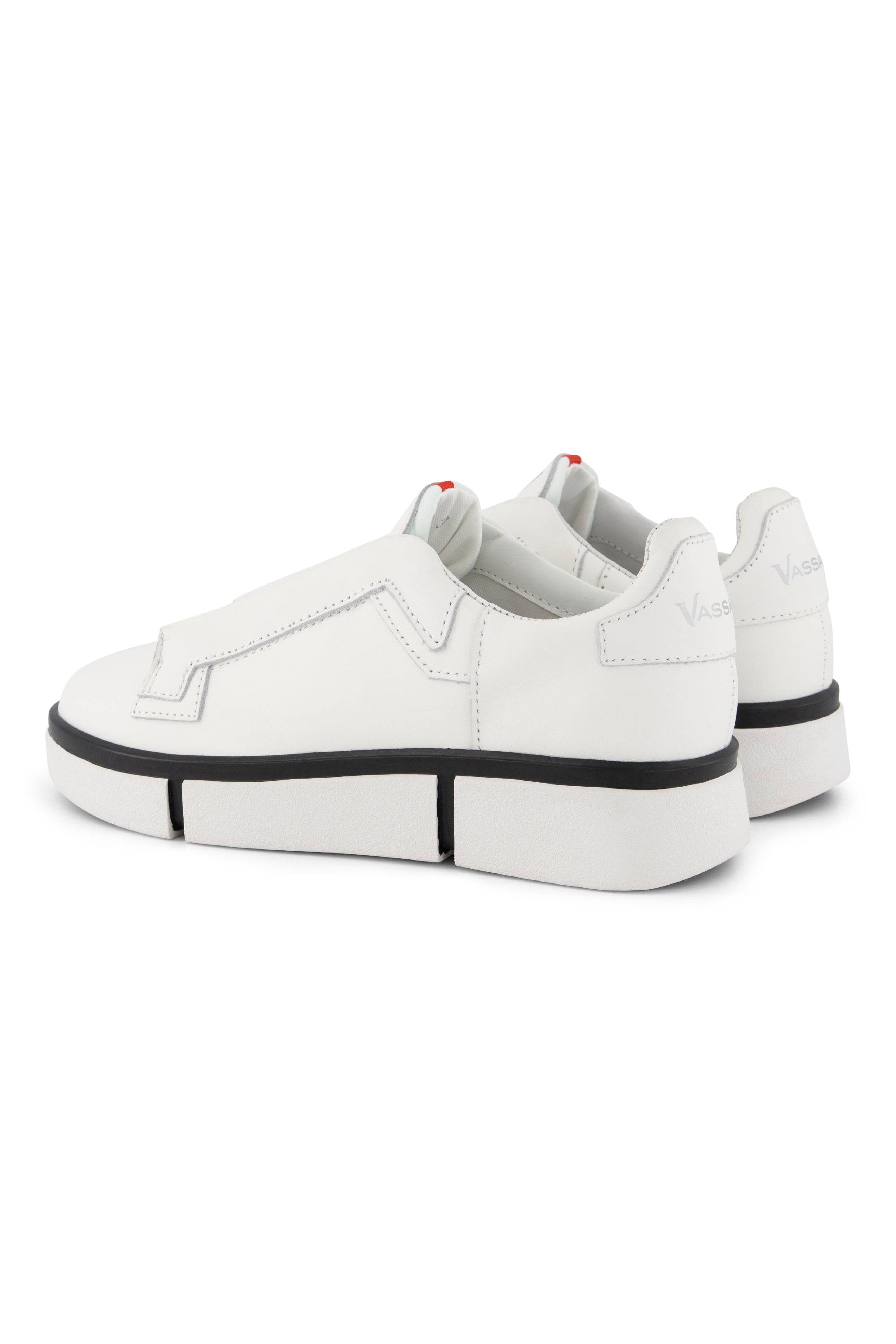 VS-004 White/White/Black - Laceless Sneaker - Vassalli